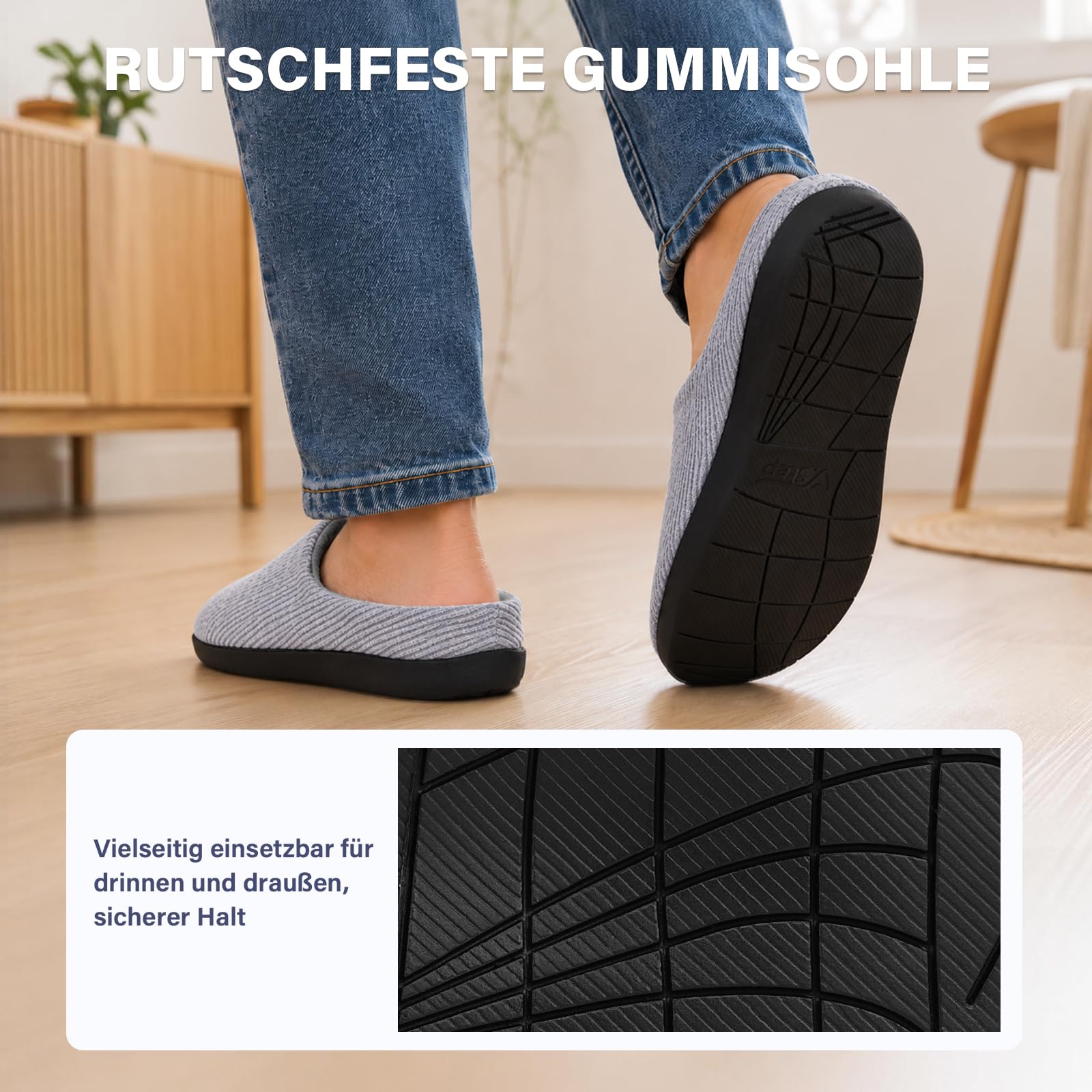 V.Step Orthopädische Hausschuhe gegen Plantarfasziitis mit Fußgewölbestütze