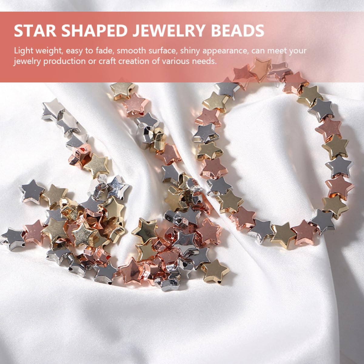 jojofuny 5 Set Perline Forma Stella Per Bigiotteria Distanziatori Per Creazione Collane E Bracciali Design E Leggere E Resistenti Alla Fading 300 Pezzi*5