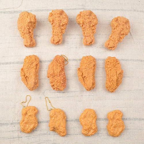 Miniatura 2 de Collar con colgante de pollo frito de BlingGlow con diseño de simulación de pollo frito y adorable joyería de alimentos realista, pierna de pollo