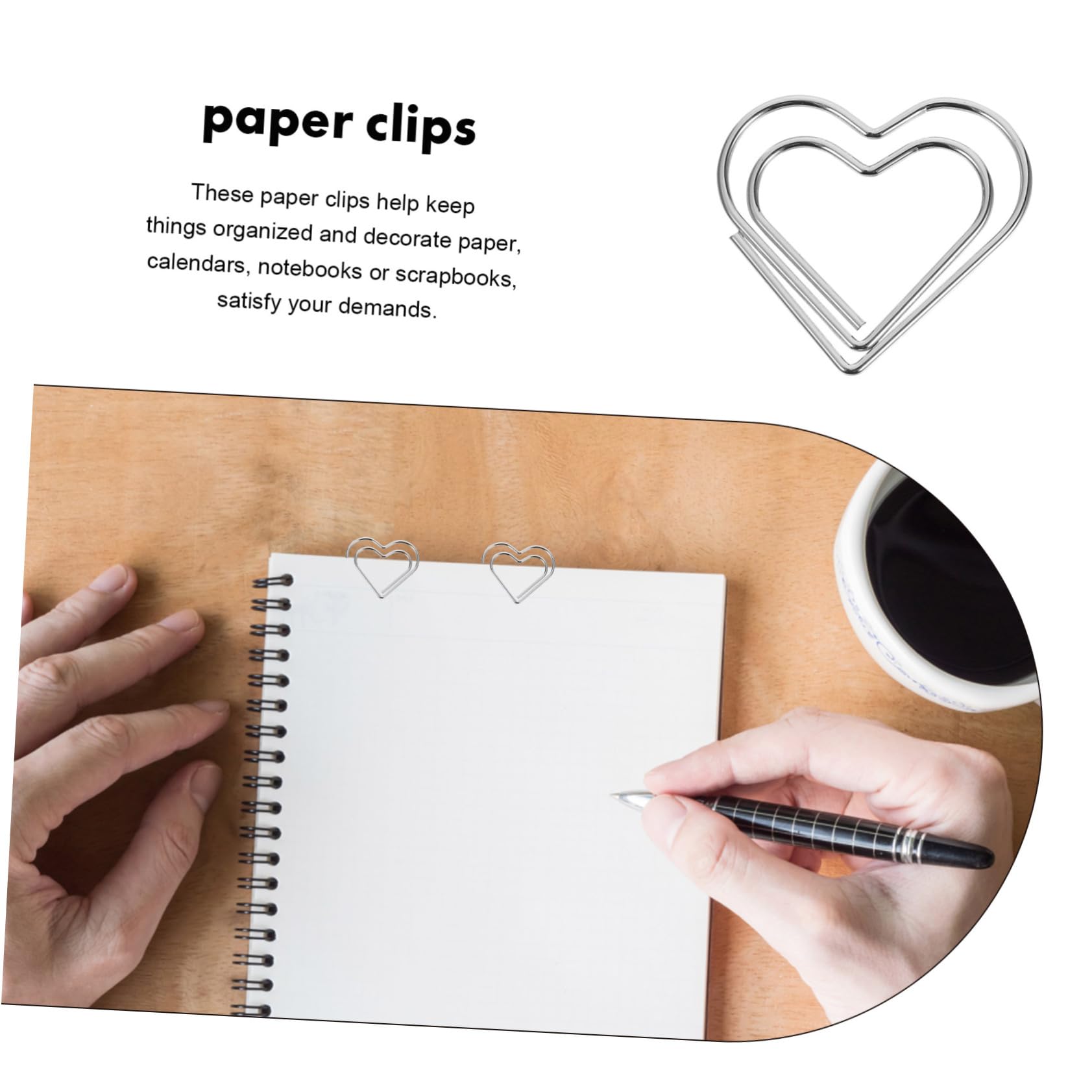 NUOBESTY 500pezzi Graffette Forma Di Cuore Metallo Clip Decorative Per Documenti Ufficio e Scuola Per Memos Note e Segnalibri Accessori Versatili Per Organizzare Documenti