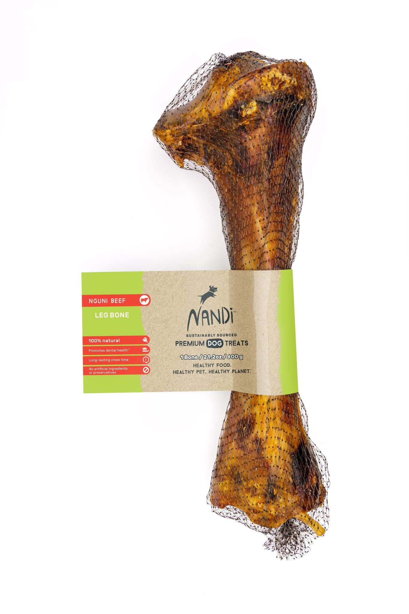 Nandi All-Natural South African Nguni Beef Full Leg Bone (1pk) | Single Ingredient, Long-Lasting Chew Time, Sustainably Sourced, Nutrient Rich