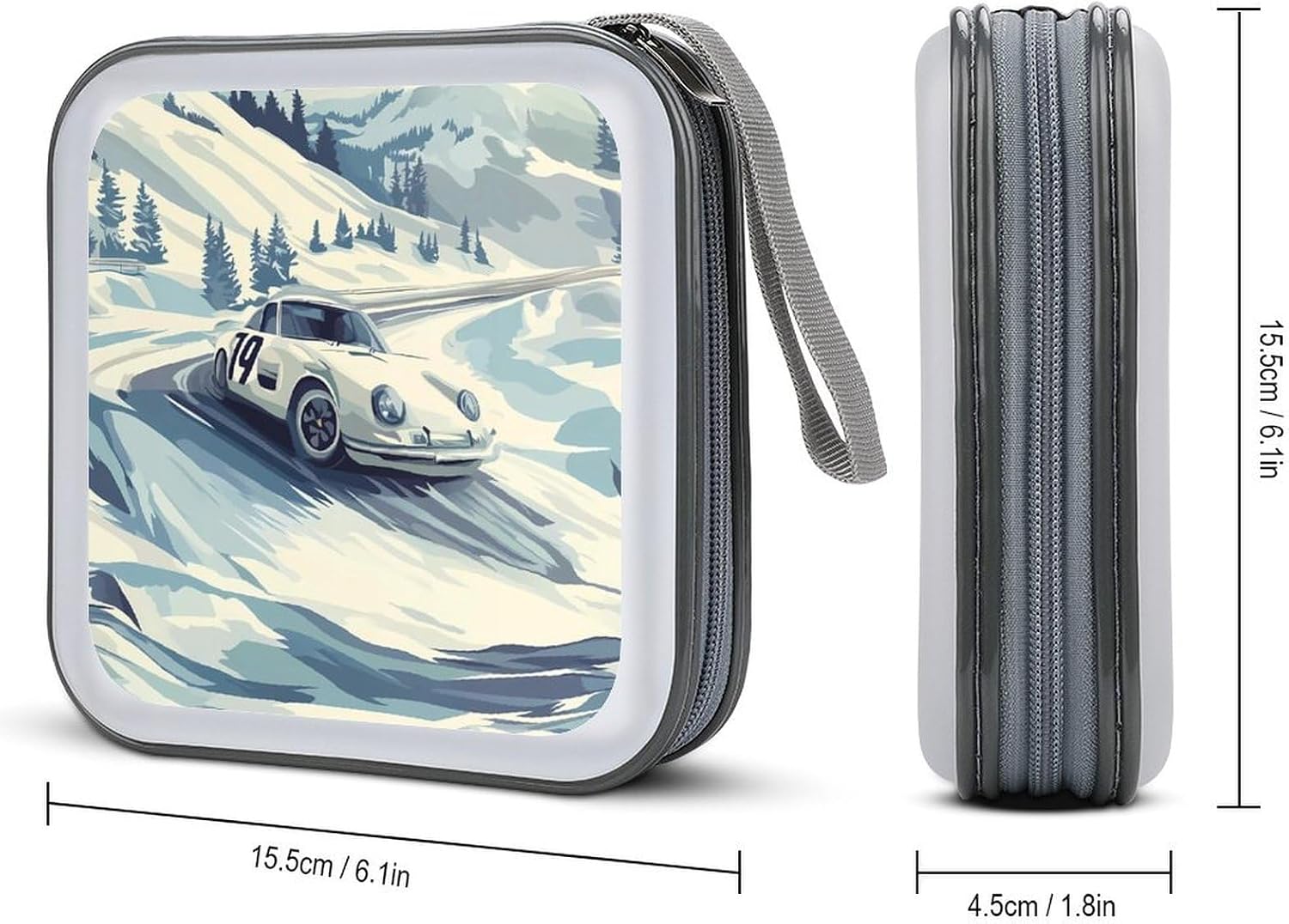 Snow Mountain Racing Car CD Case Portable DVD Storage Box CD Wallet Holder Binder Organizer for Car Home