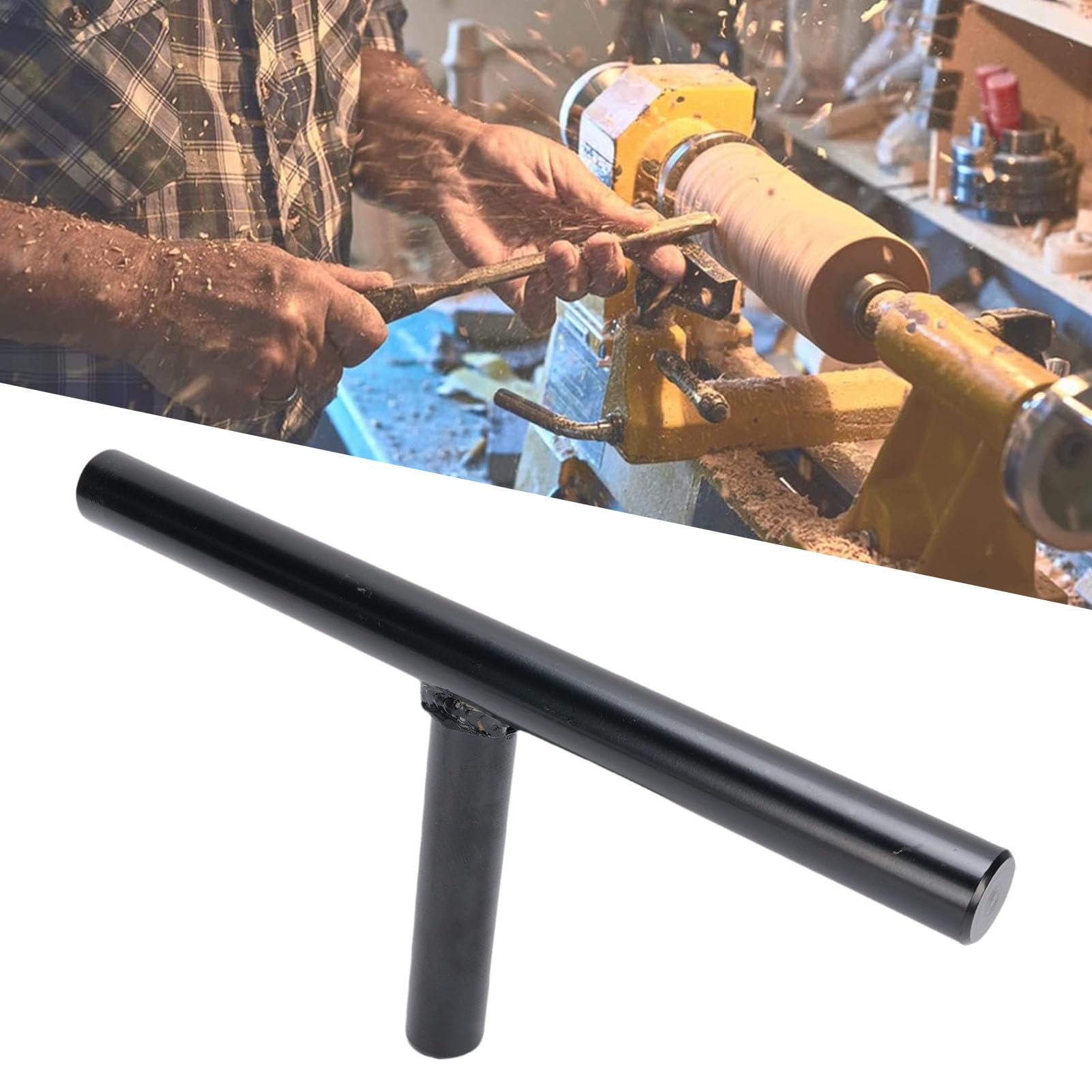 Yosoo Health Gear 12-calowa Podpórka Narzędziowa do Tokarki do Drewna ze Stali Nierdzewnej, Słupek 1 Cal | Słupek ze stali hartowanej minimalizuje drgania, pasuje do małych i średnich tokarek, zapewnia stabilne podparcie.