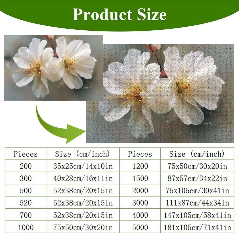 Puzzle 1200 Piezas Adultos Flor & Beige, Rompecabezas con Letras Traseras y Póster, Pasatiempo Antiestrés, Decoración de Pared, Regalo Decorar Mujer Hombre 75 x 50 cm (14 Años +) P3#652