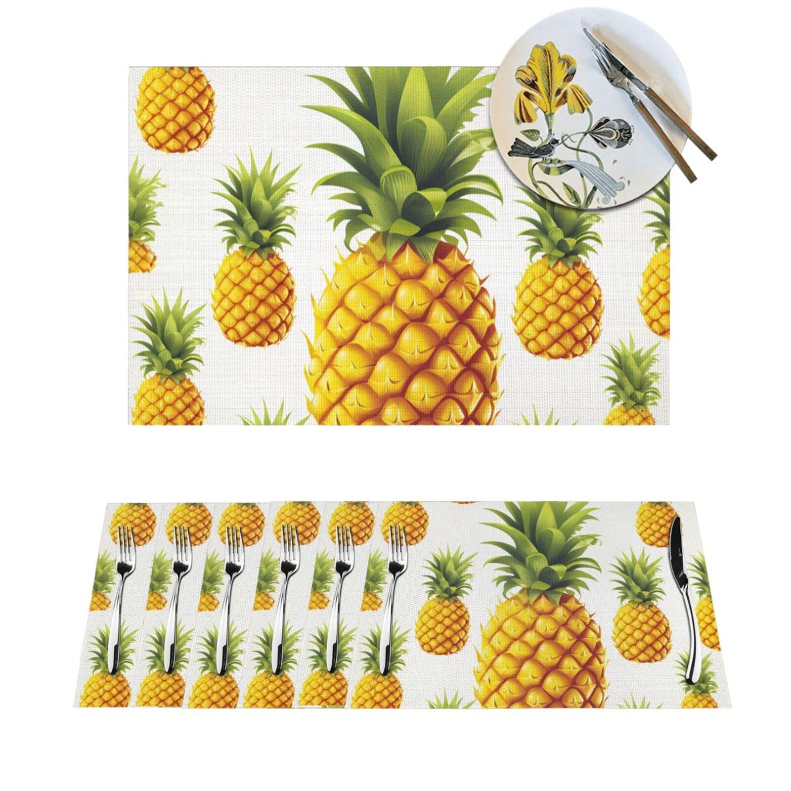 Set de table ananas vinyle pour décorer votre table de cuisine d été et repas en famille