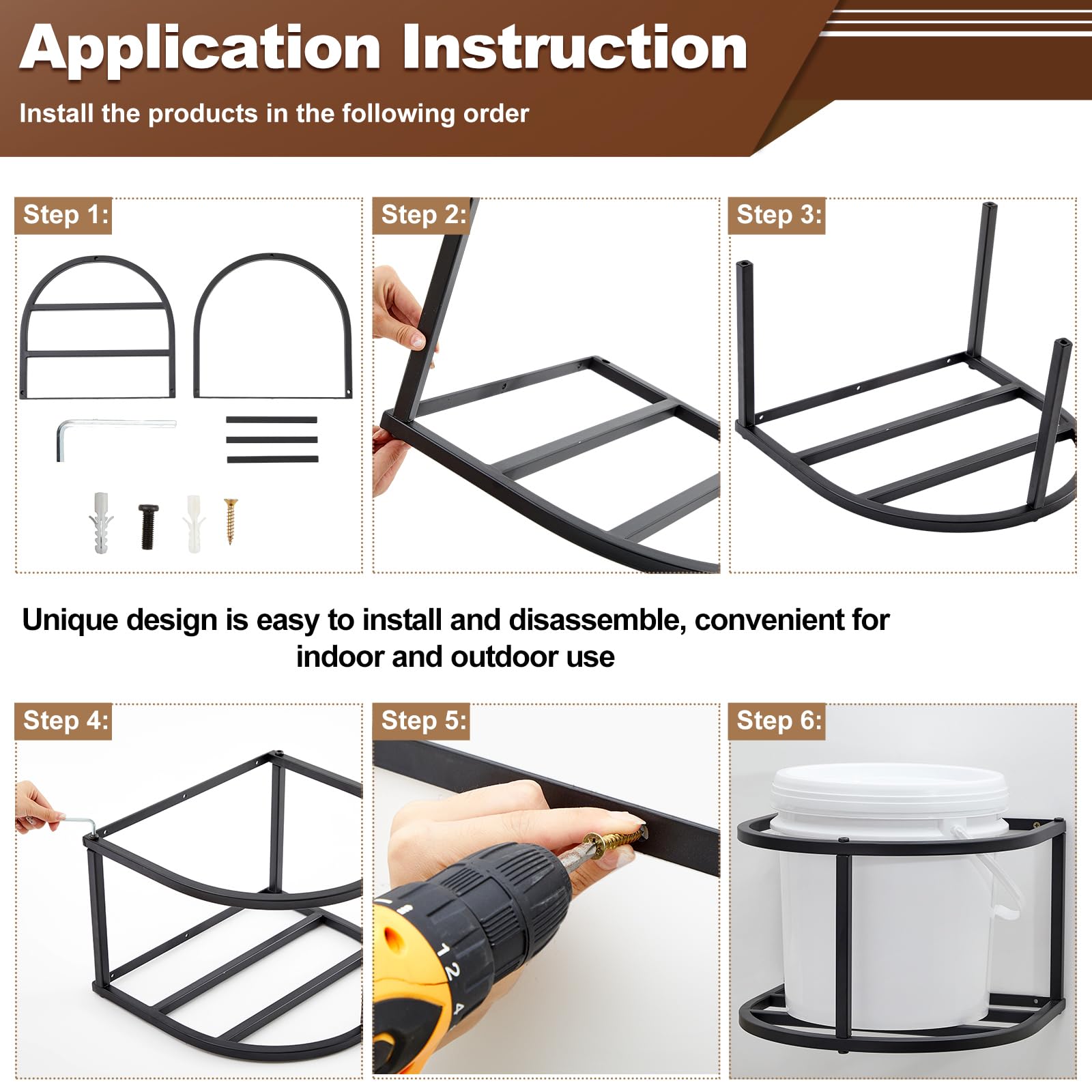 MorningRo 2 x Eimerhalter, 1,8 l, für Pferde, Futtereimer, Wandhalterung, 39,4 x 36,8 x 25,4 cm, für Pferde, Nutztiere, Wassereimer (Eimer nicht im Lieferumfang enthalten)
