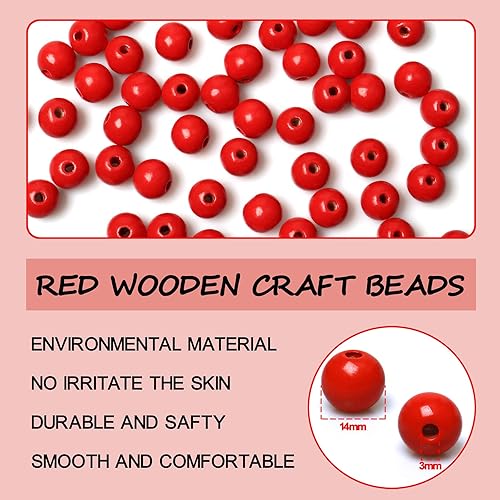 Miniatura 256 de Cuentas de madera redondas blancas de 0.394 in, 300 cuentas sueltas pintadas con espaciadores suaves para manualidades, collares y pulseras