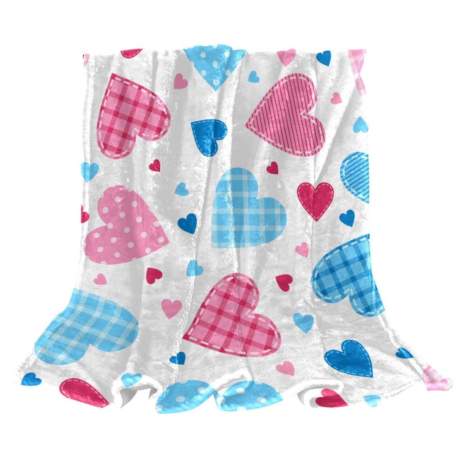 Couverture lit anti-froid plaid motif cœur pour chaises et lits
