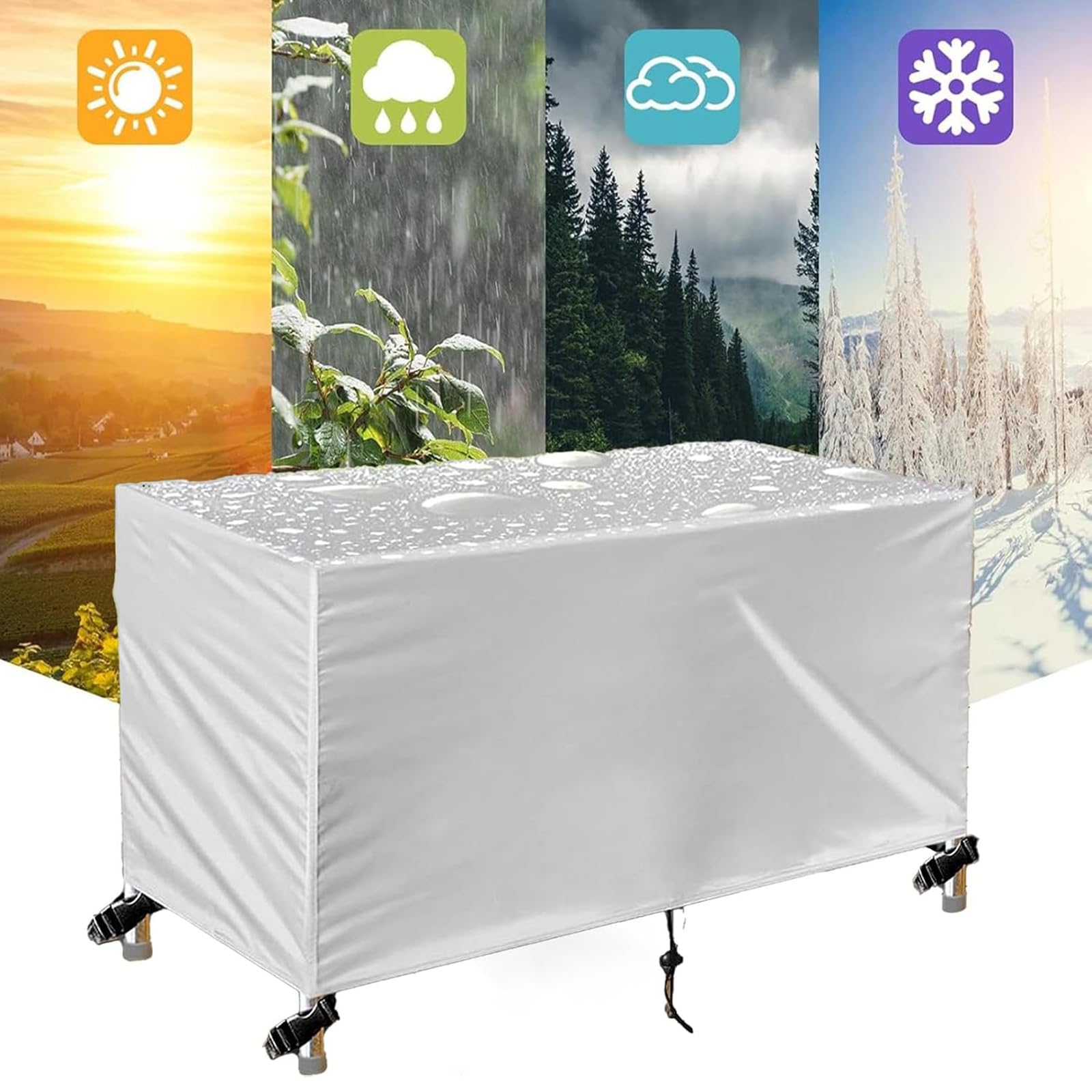 Patio Furniture Cover 180x120x74 cm, Waterproof 420D Oxford, Year-Round Protection Against Rain, UV, Snow & Dust