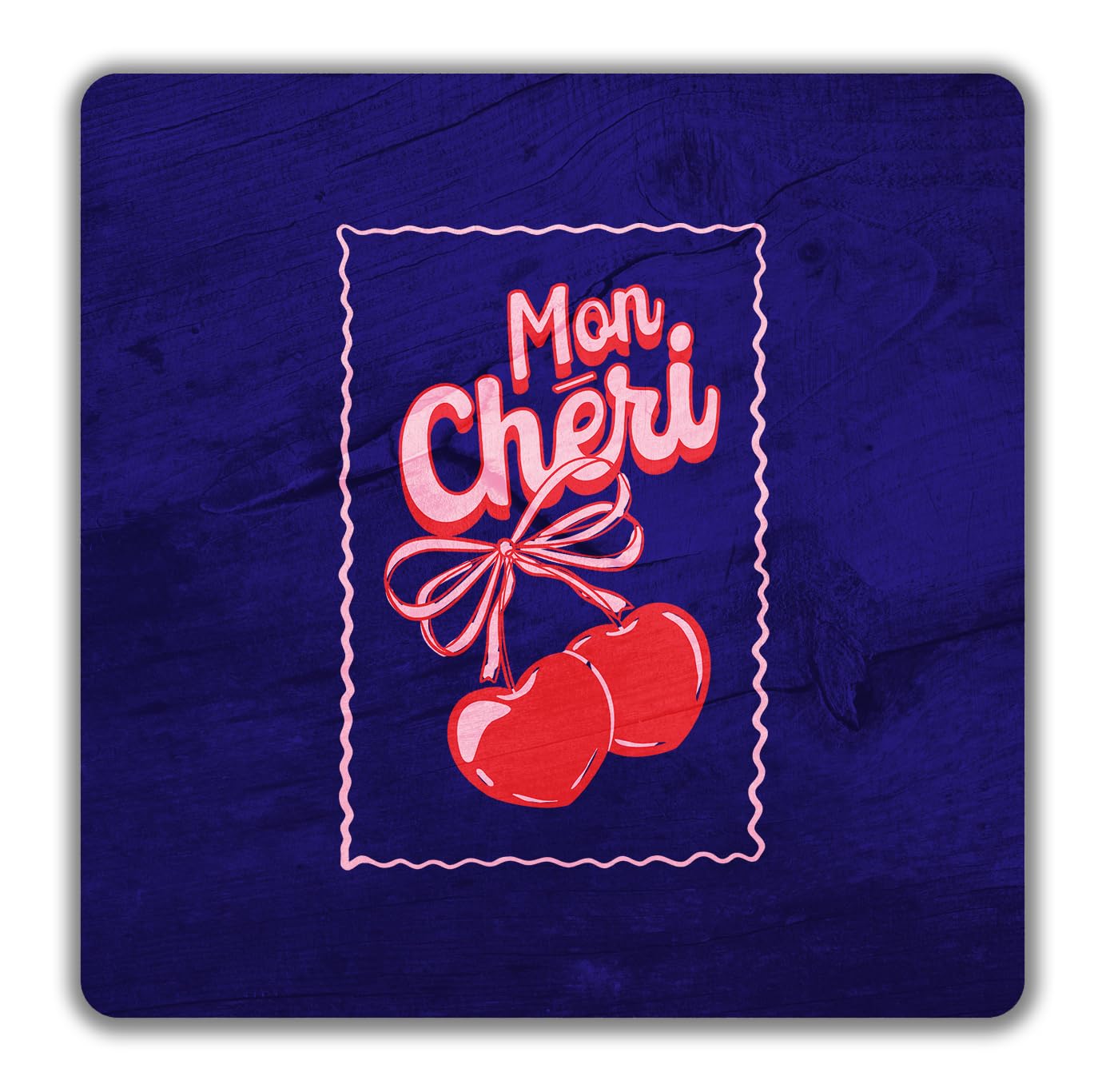 Shopagift Mon Cheri Cherry Fruit Lover National Cherry Day 2 Pack Coasters - 9cm x 9cm
