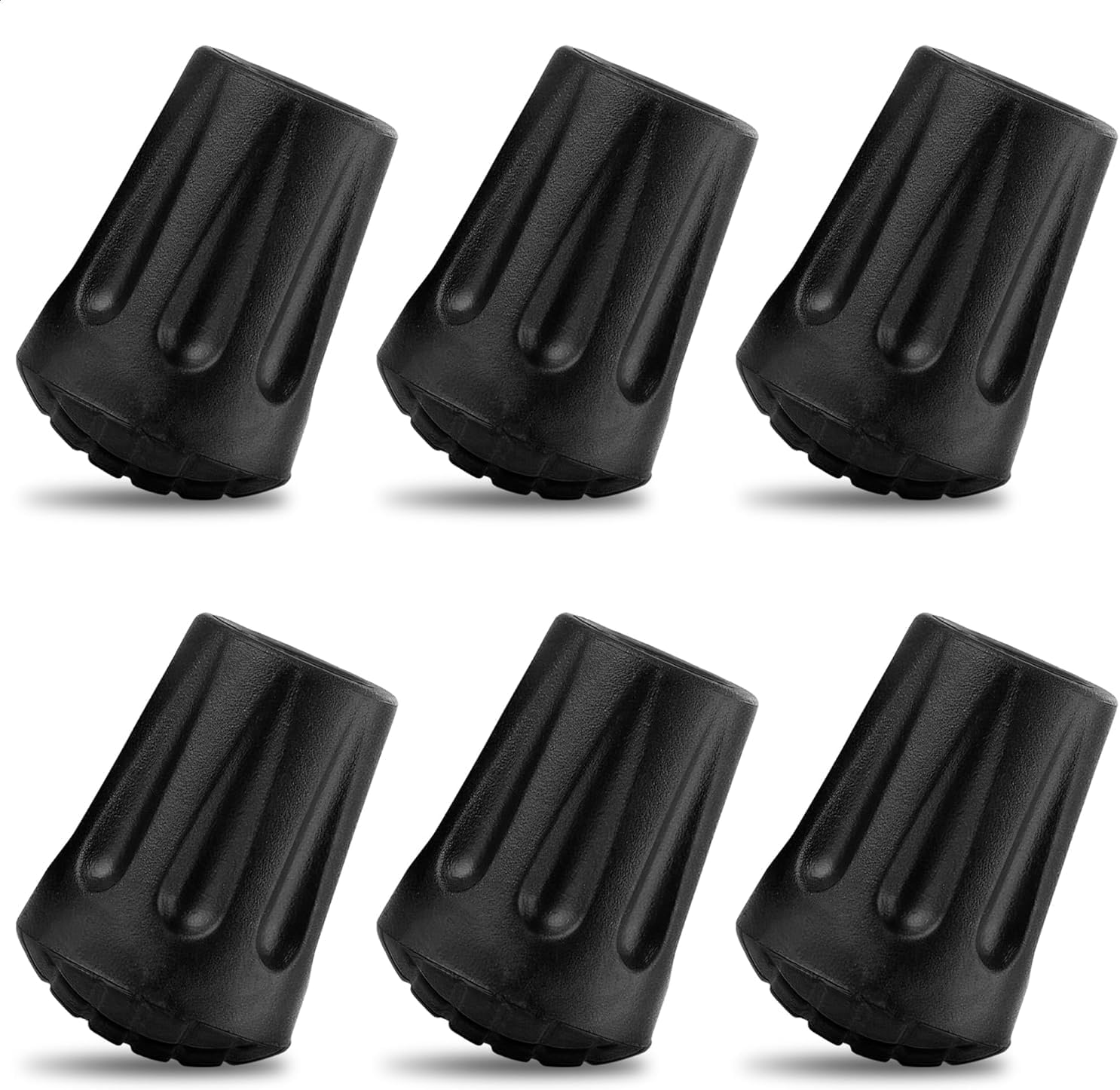 6Pcs Hiking Pole Tips Hiking Cane - Trekking Pole Tips for Walking Sticks Rubber Tips for Hiking Sticks - Collapsible Trekking Poles Hiking Canes - Hiking Pols Lost or Worn Standard Pole Tips KSI