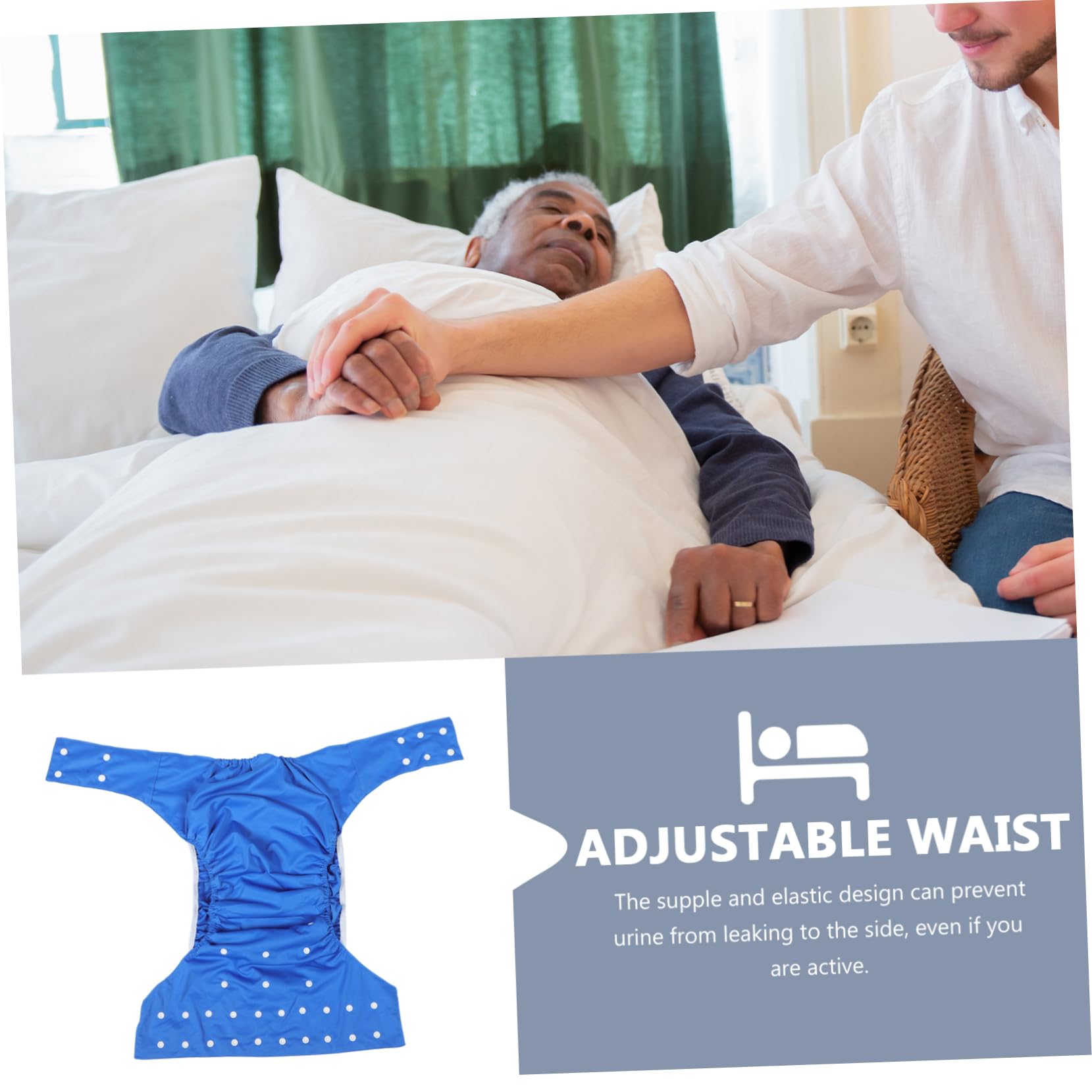 FOMIYES Overnight Adult Diapers Washable Adult Nappy Reusable Diaper Pants Leak-Proof Comfortable for Men Women