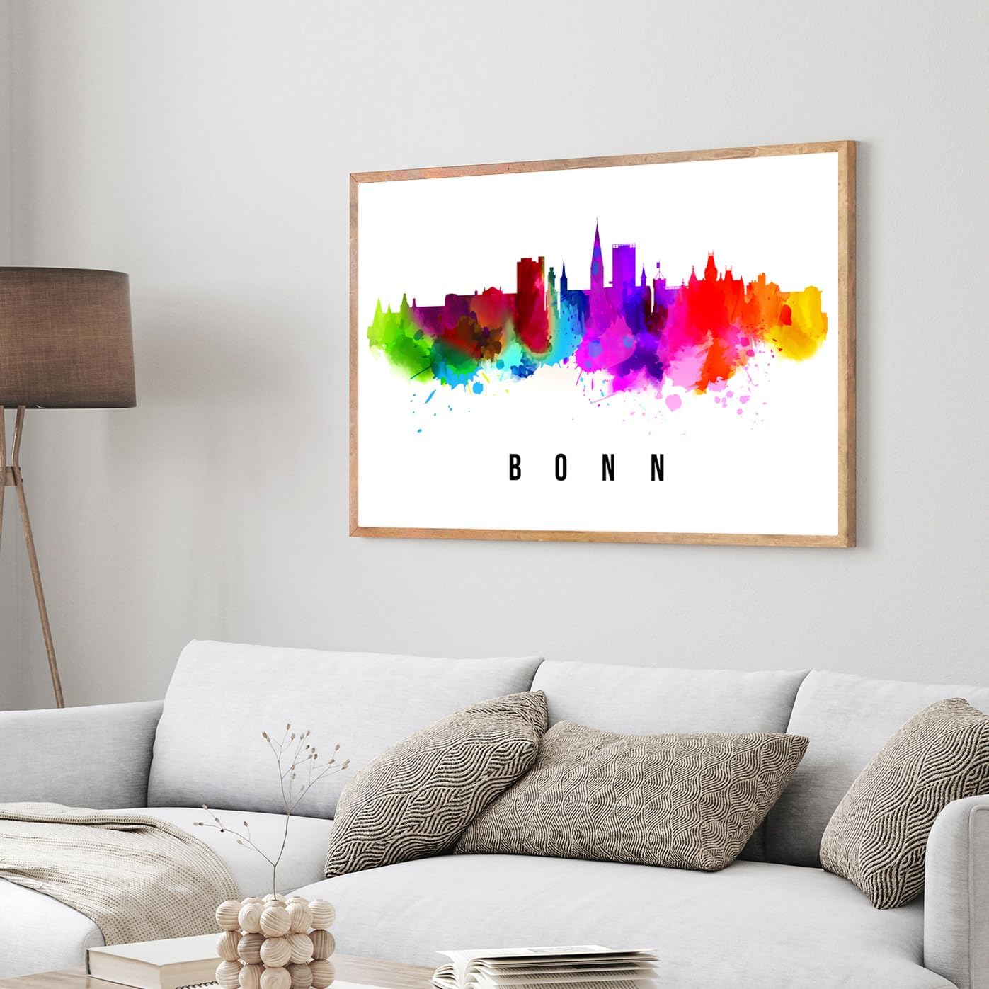 Pera Print Germany Poster, Germany-Bonn Poster, Germany Illustration Skyline City Poster, Modern Skyline Poster, Cityscape and Landmark Print, Home-Office Wall Art Decoration