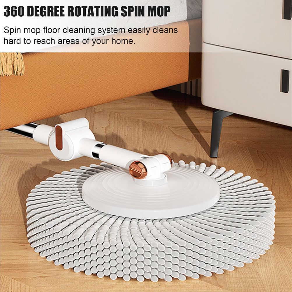 Este Juego de fregona giratoria y Cubo con escurridor para el hogar, fregona giratoria de 360° con Cubo y 5 recambios de Cabezales de Microfibra para Suelos de Madera, laminados y baldosas.