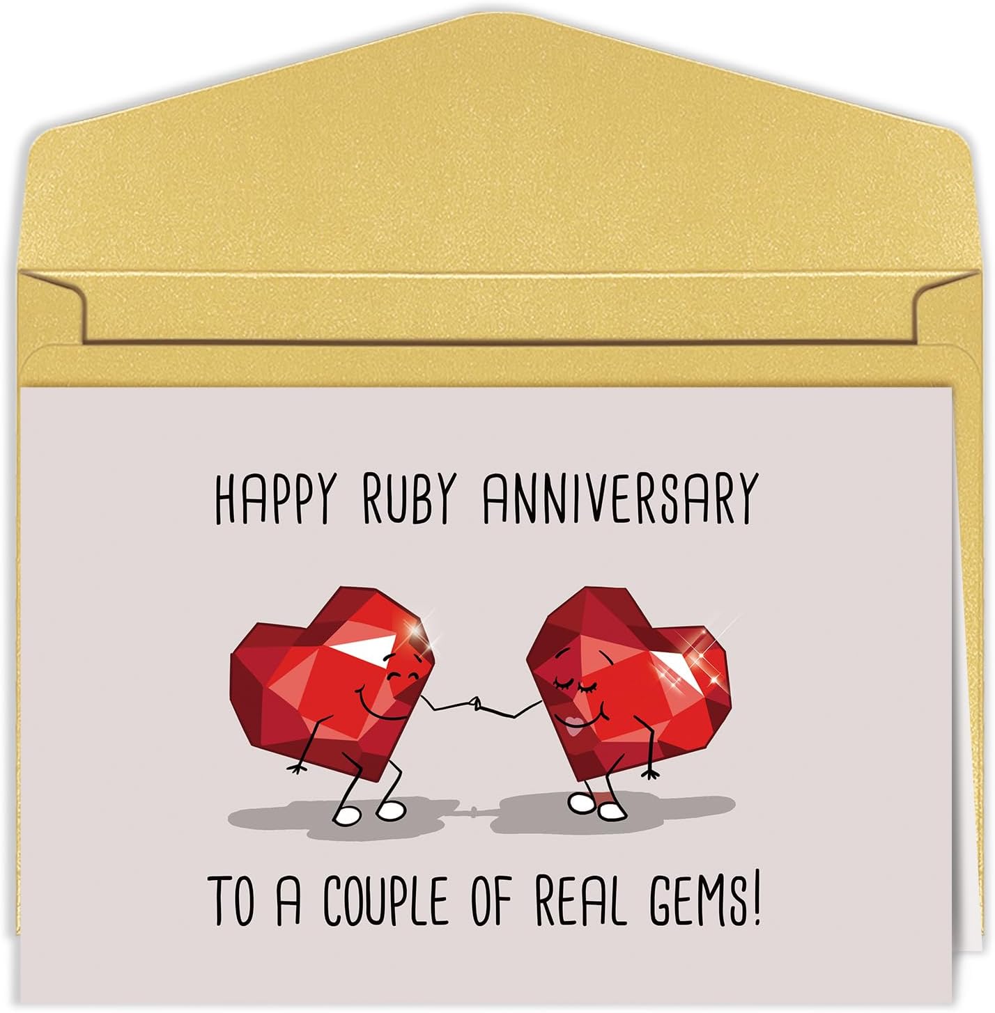 Ruby Anniversary Card for Parents Couple, Happy 40th Wedding Anniversary Card for Friend, Funny 40 Years Wedding Anniversary Card for Grandma Grandpa