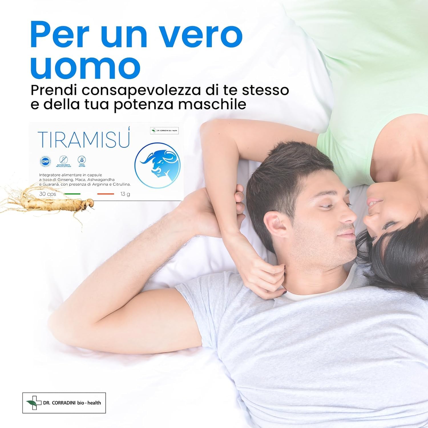 Dr. Corradini Tiramisù Integratore Uomo per Vigore con Maca Peruviana, Arginina, Citrullina, Ashwagandha, Caffeina, Ginseng - Made in Italy, 30 Giorni di Fornitura