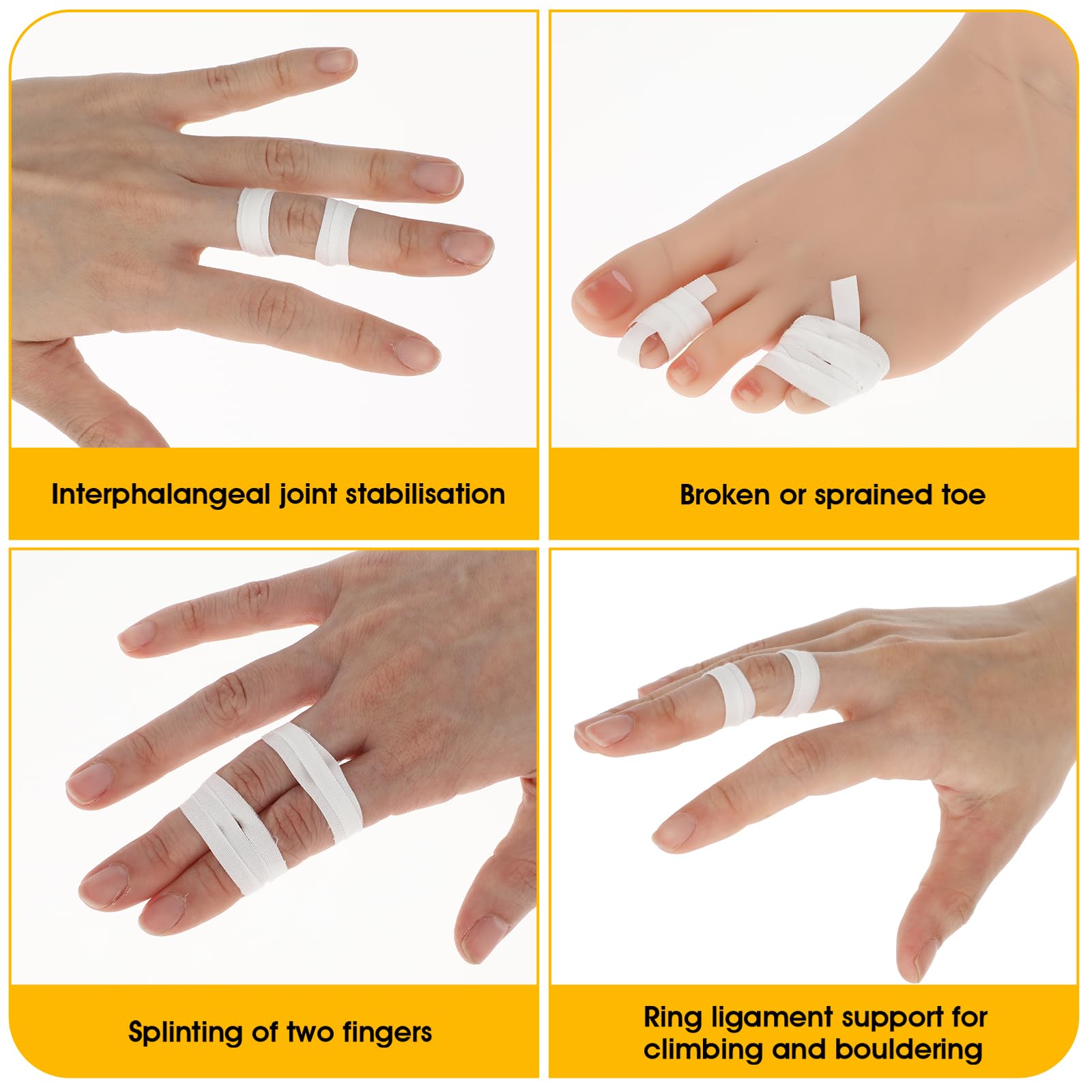 Tucnoeu Fingertape 6 Rollen - Sporttape 1,5cm Für Klettern & Bouldern