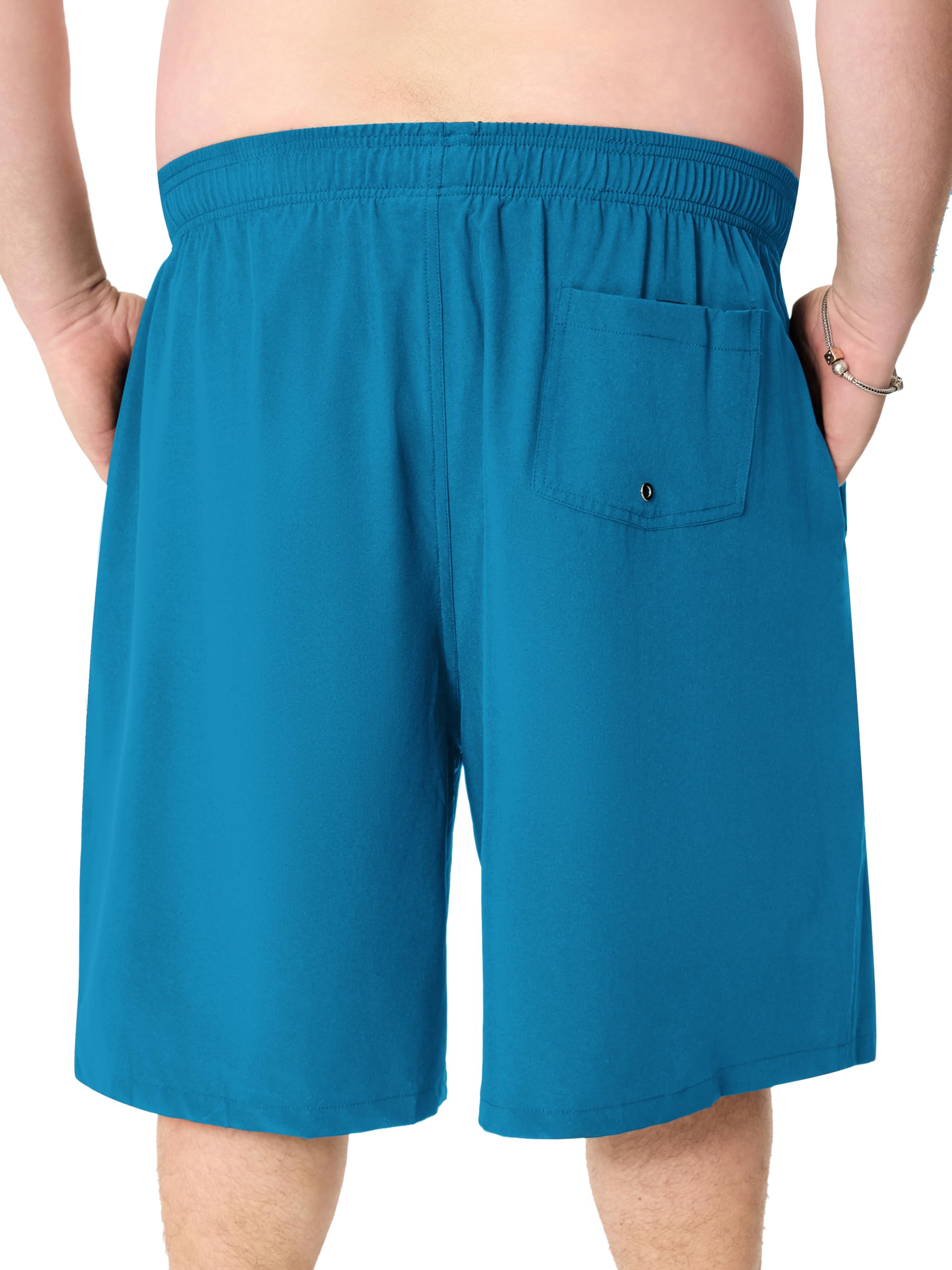 Arcweg Traje de baño grande y alto para hombre, talla grande, con forro de compresión y bolsillo con cremallera
