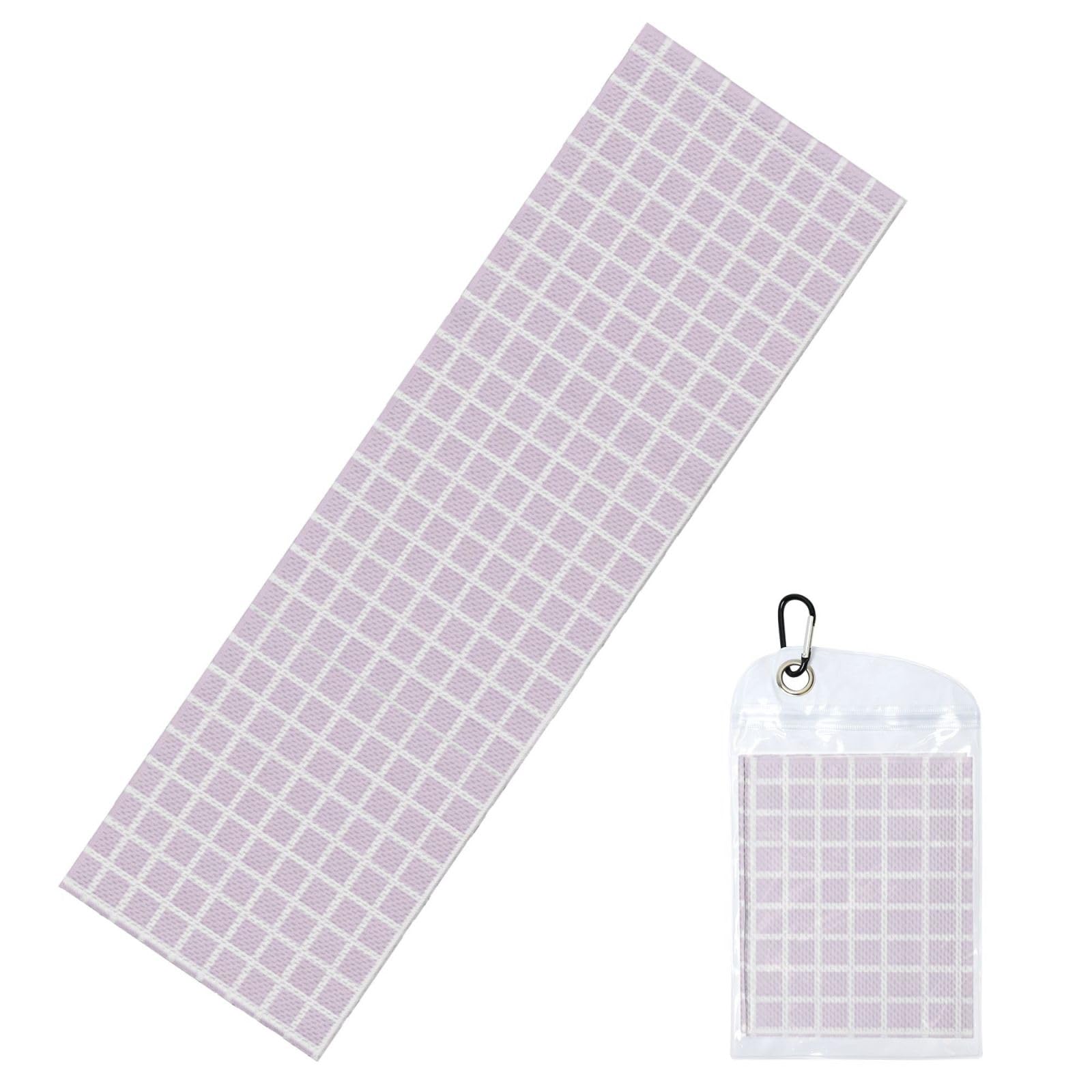 DUYIOKH Lavender Grid Print Cooling Towel, Portable Towel for Gym Workout Golf Beach World Cup Sports Hot Weather