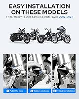 Vista 7 de Benlari Cubiertas negras para tuercas de eje delantero para Harley, tapas de tuerca de eje CNC compatibles con Harley Davidson Touring Sportster