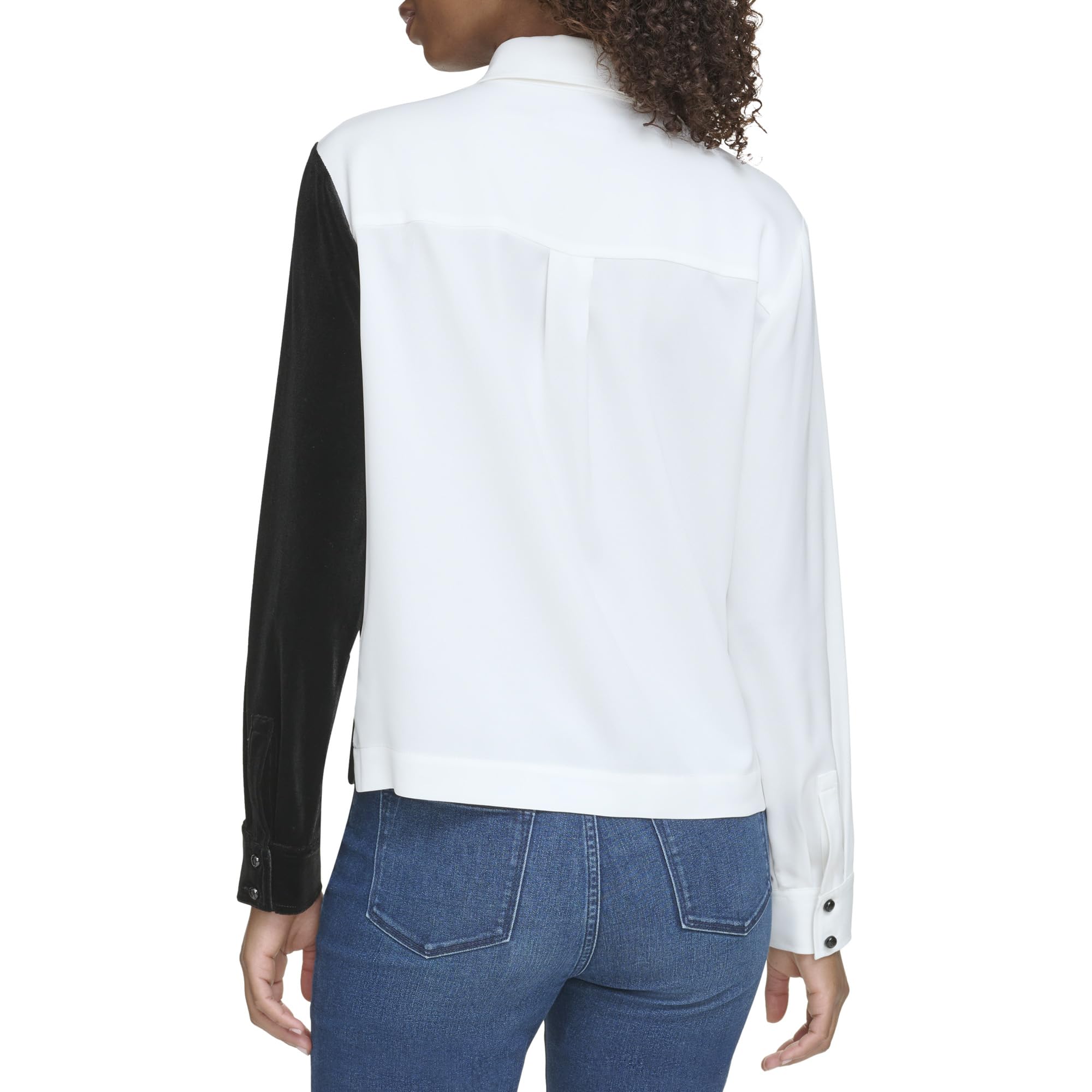 Karl Lagerfeld Paris L3ia9697-whb-small koszula damska, biała/czarna, mała, biały i czarny, S