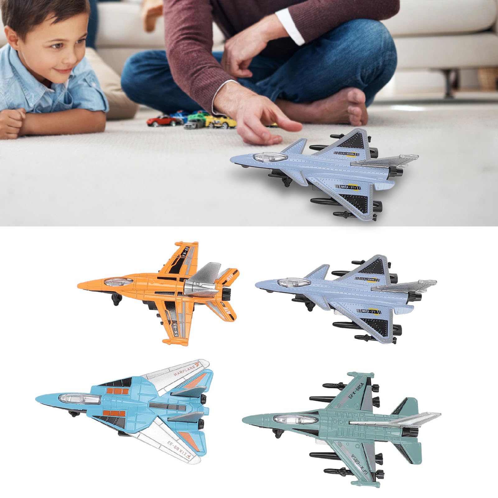 Pilipane Modello da combattimento Lifelese squisito Jet Modello interattivo Fun Fun Airplane Aereo Metal Airplane Statue per bambini piccoli