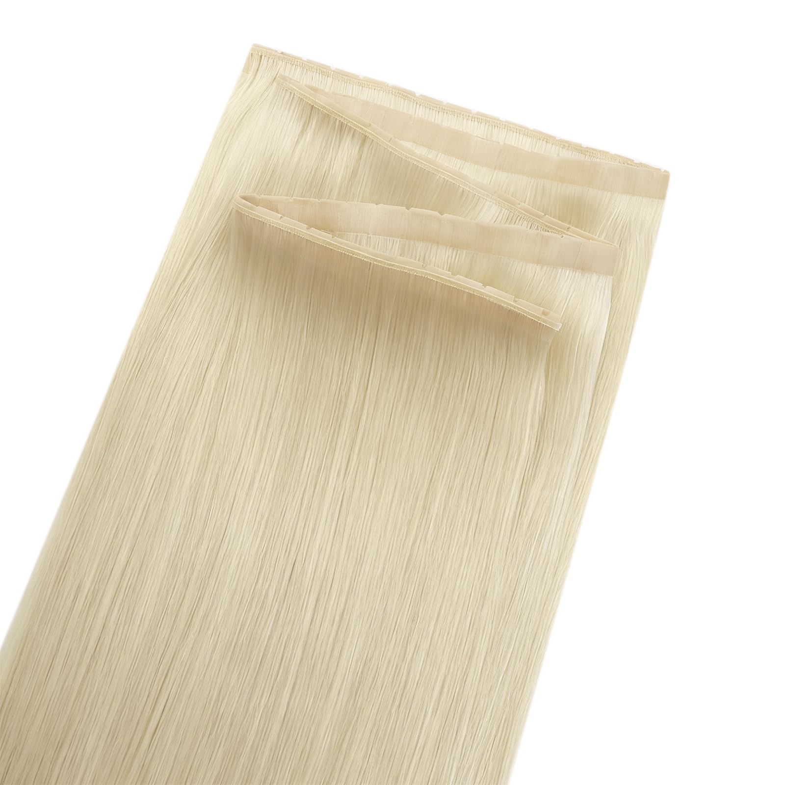 Fshine Extensión De Cabello Humano Butterfly Weft, 22 Pulgadas Rubia Platino 100 G, OVO Hole Micro Hand-Tied, Aporta Largo Y Brillo Glamuroso, Ideal Para Peinados De Novias O Estilo Profesional | Base De Pu, Butterfly Weft, PráCtica Para Mujeres Que Traba