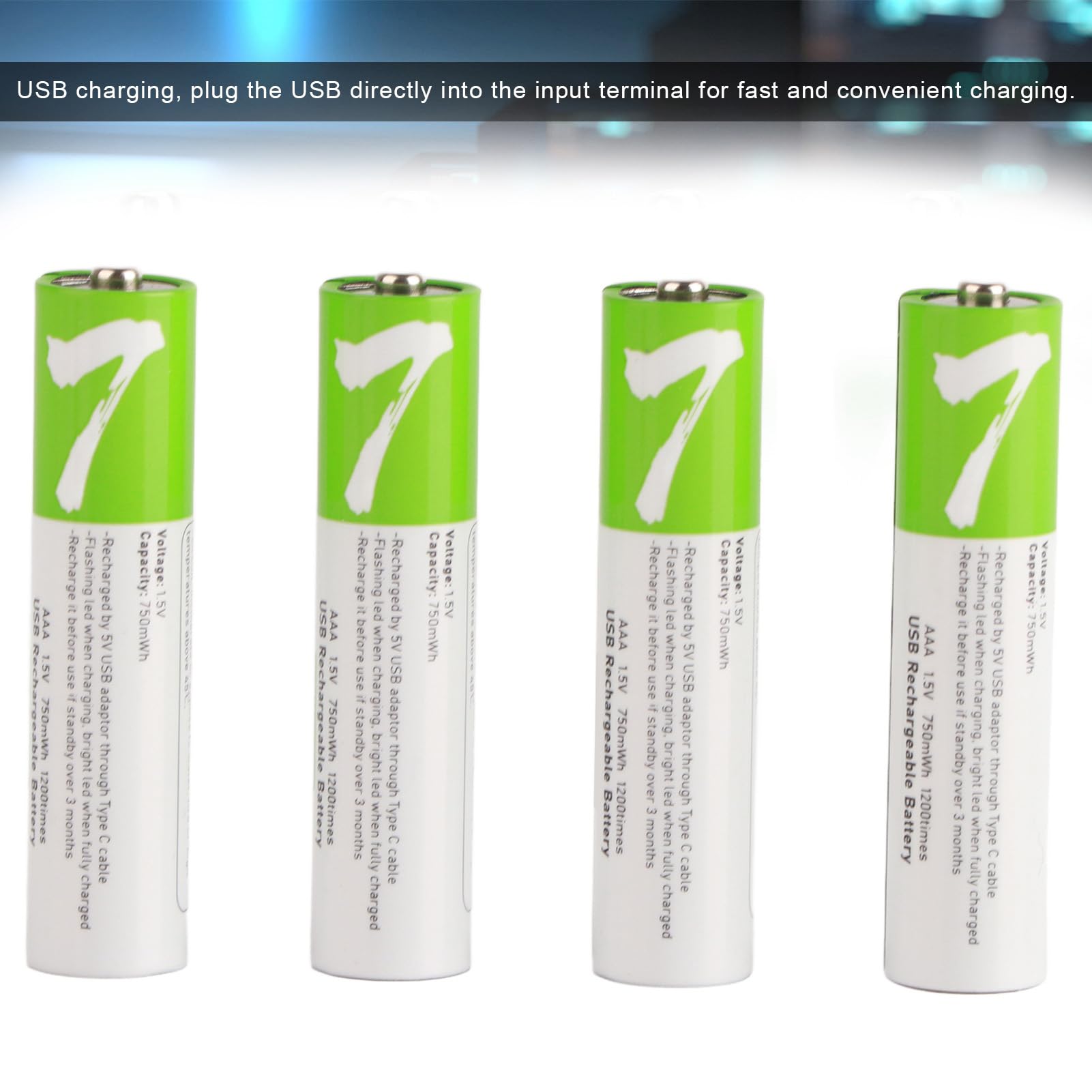 Piles Rechargeables AAA Lithium-ION Piles Rechargeables au Lithium AAA USB au Longue Durée pour Numérique