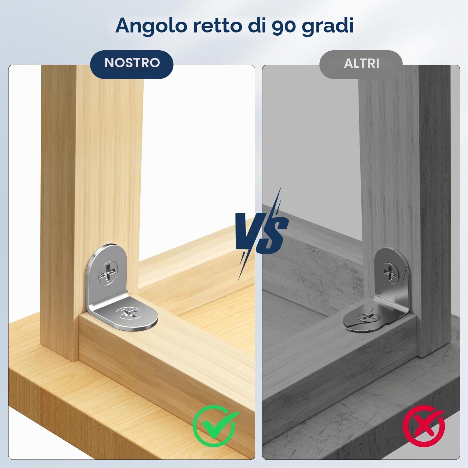 Squadrette Angolari, 30 Pezzi 20 x 20 mm Staffe Angolari inox, Staffe Angolari Per Legno 90 Gradi, Staffe A L per Mobili, Scaffali, Tavoli, Rinforzo Resistente per Mensole e Ripiani Argento