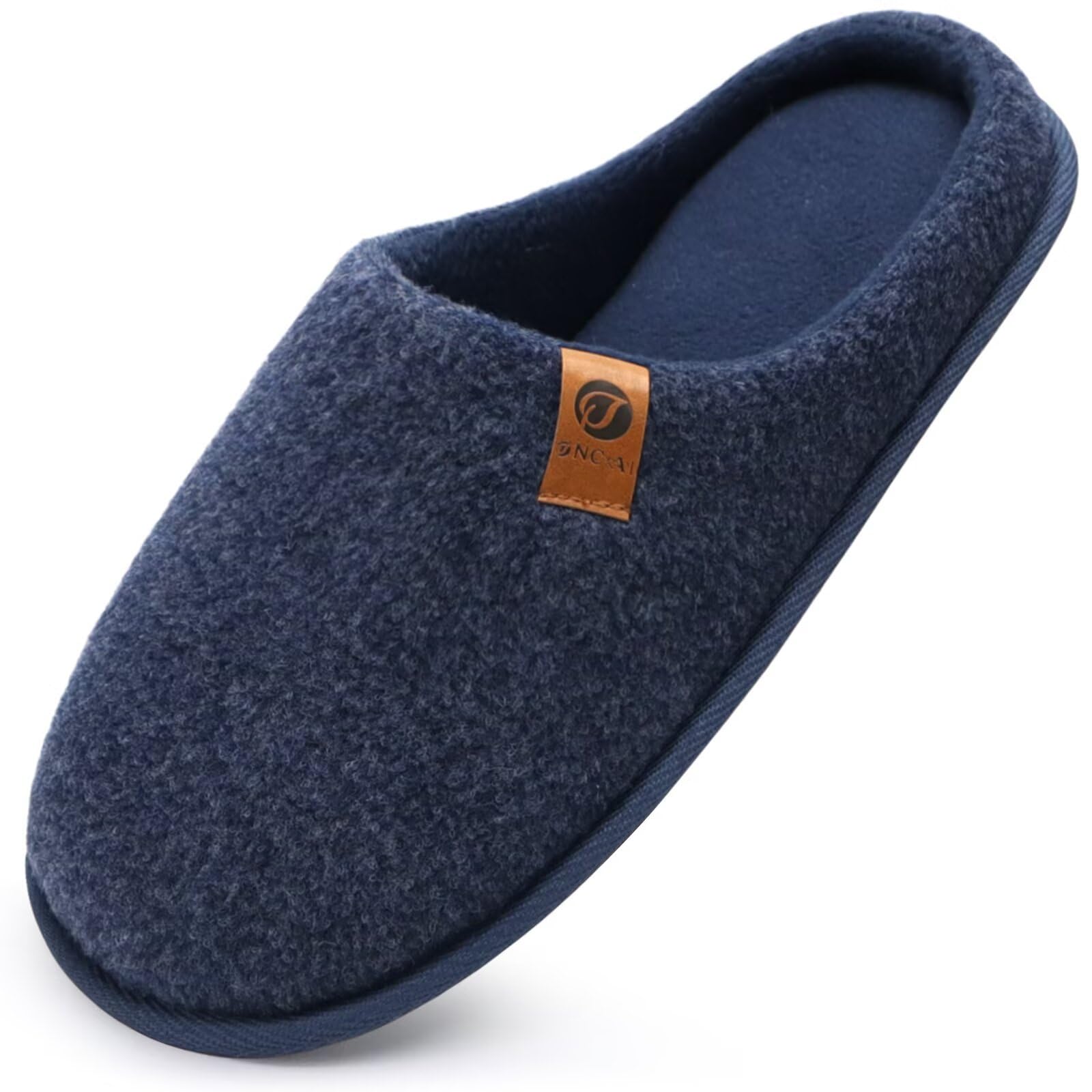 ONCAI Pantofole da Uomo Invernali, Comoda Memory Foam Calde Scarpe da Casa in Lana Con Suola Antiscivolo Taglia 40-49 EU