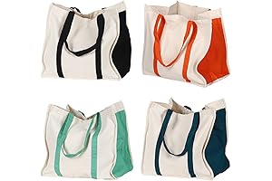 Heavy Duty Cotton Canvas Grocery Tote Bags With Side Pockets: A Reusable Eco-Friendly Shopping Companion
