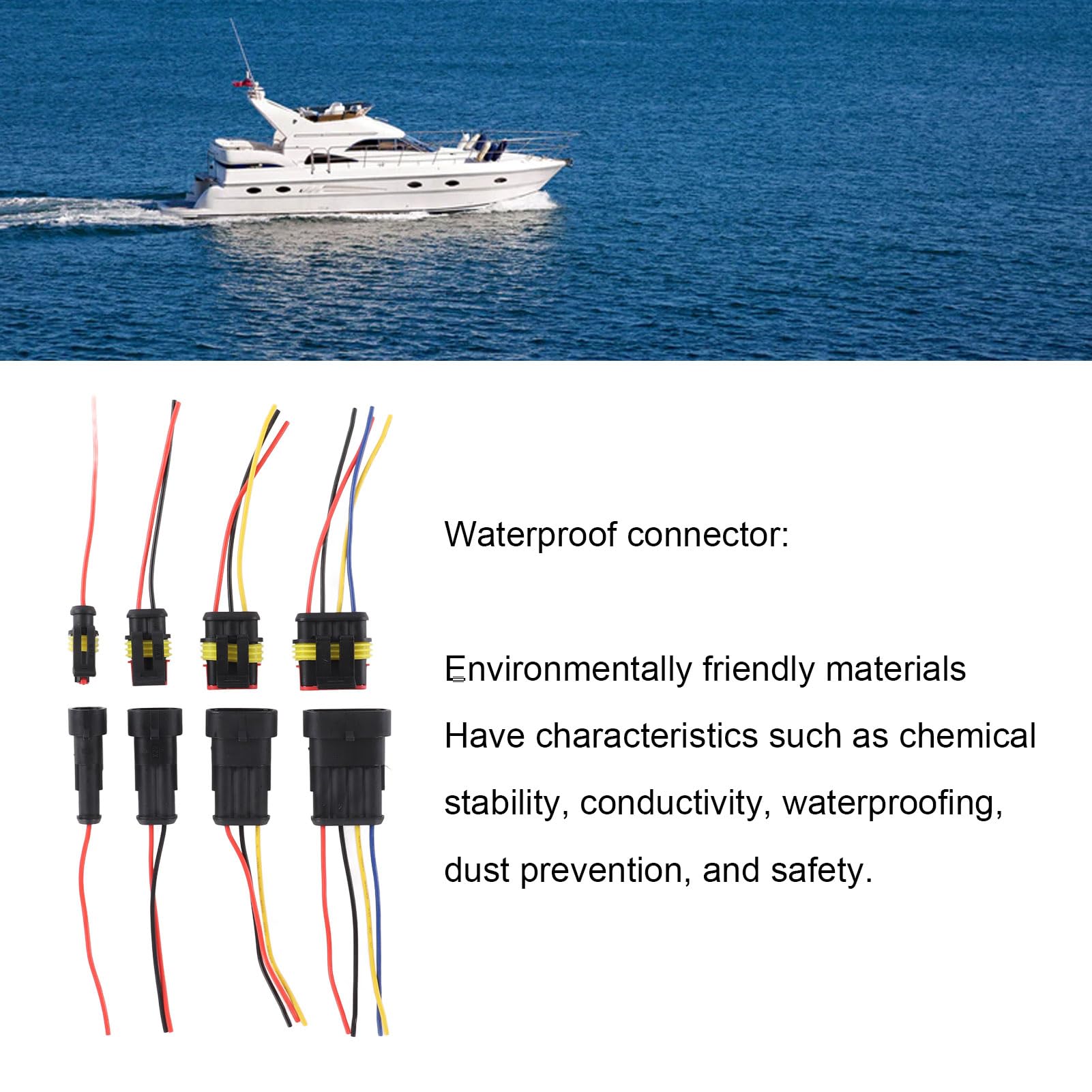 Tyenaza 26 Kits 16AWG-Drahtverbinder, 1/2/3/4-Pin-Weg, Wasserdichter Kabelverbinder, Schnelltrenn-Kfz-Elektroverbinder Für Auto, LKW, Boot