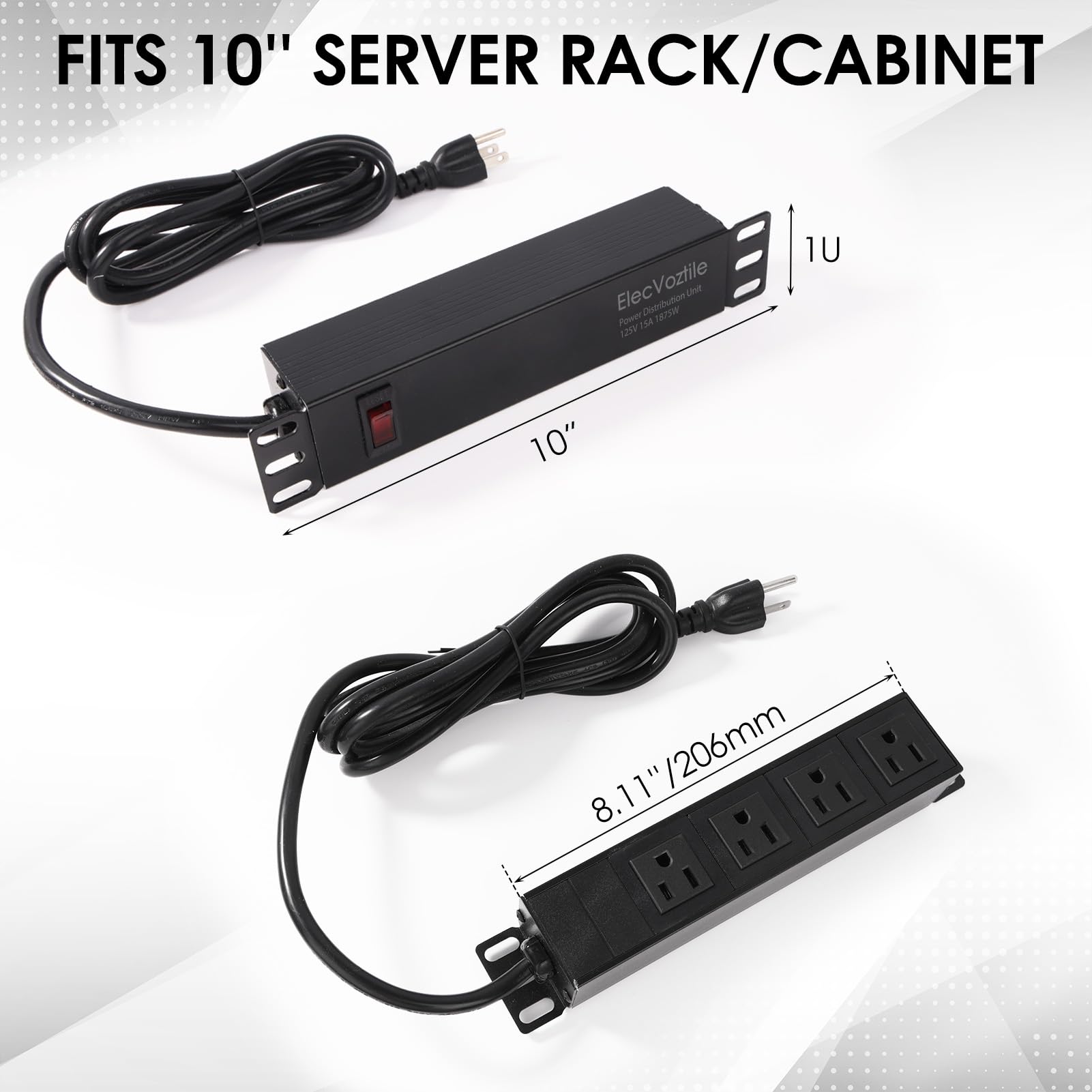 10 Inch Power Distribution Rack Snapklik.com : ElecVoztile 10 Inch Rack PDU