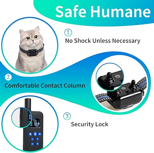 Miniatura 4 de FASHILEAD Collar de entrenamiento para perros sin golpes, collar de perro vibrante de rango de 2000 pies, collar de entrenamiento impermeable IPX7