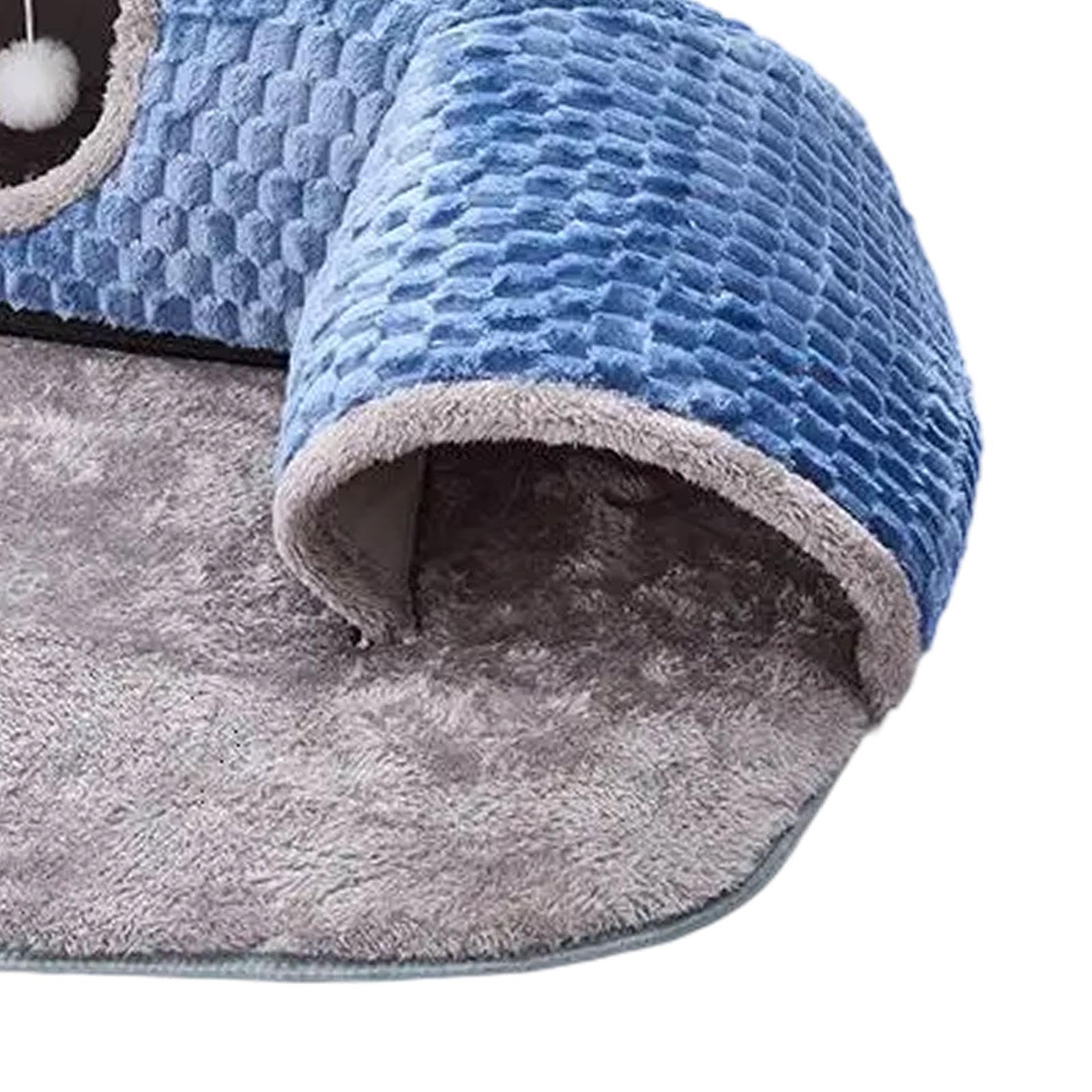 Sharplace Tunnel per Gatti con Tappeto E Spazio di Gioco per Animali, Blue L