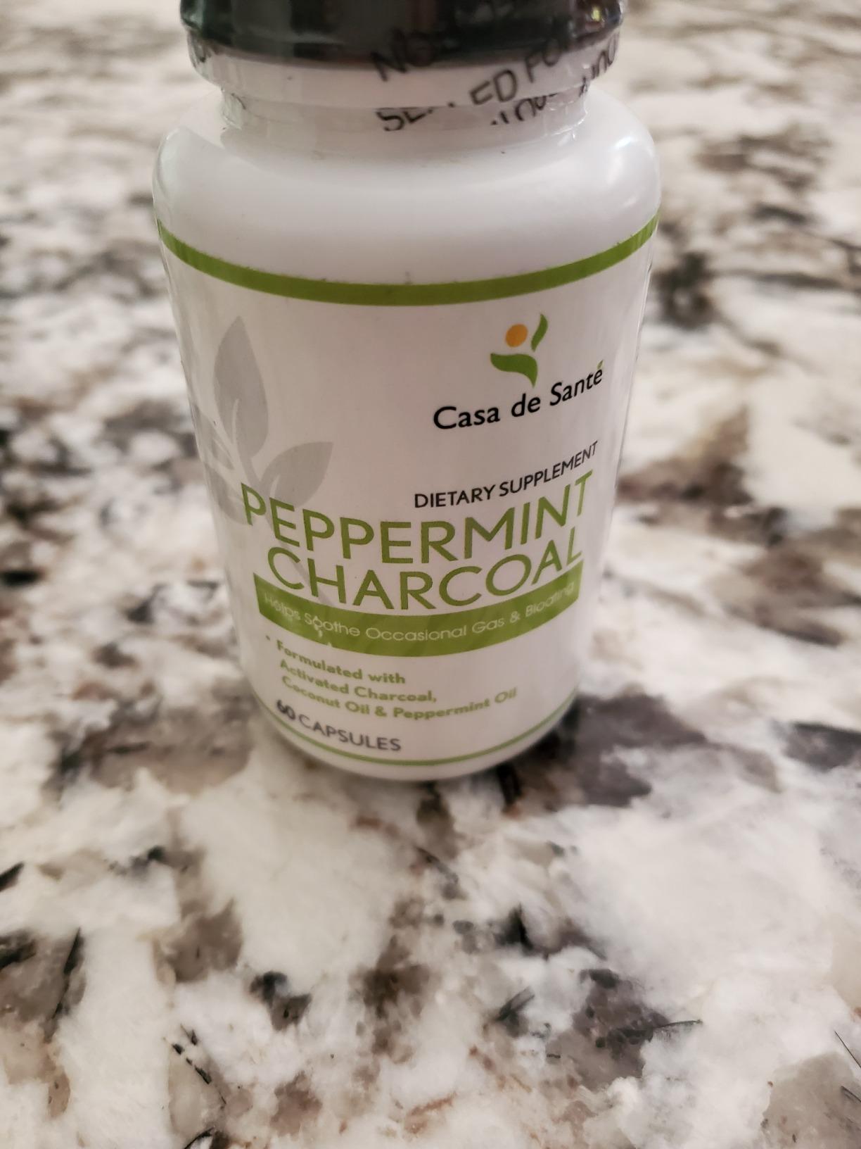 Low FODMAP Peppermint Charcoal Liquid Caps for IBS Activated Charcoal, Organic