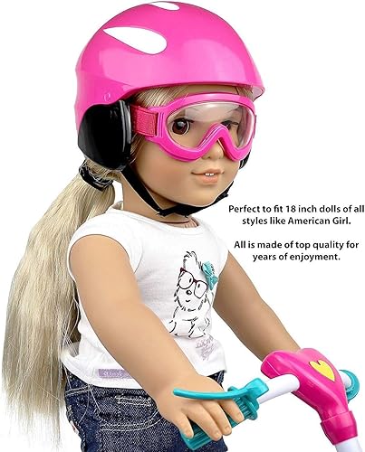 Miniatura 3 de Click N 'Play juego de monopatín y casco para muñeca, perfecto para muñecas American Girl de 18 pulgadas.