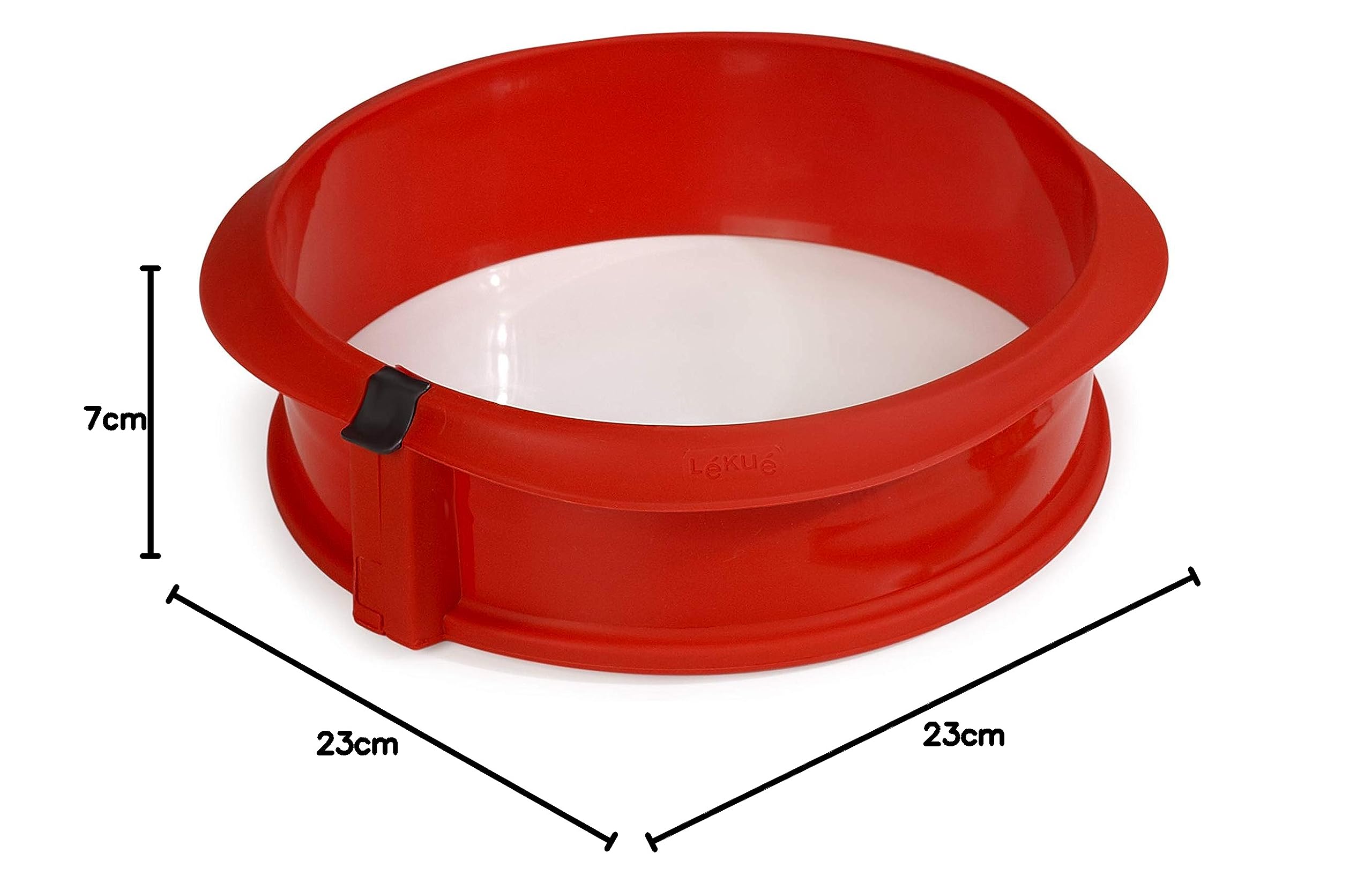 Lékué Molde desmontable duo pastel, silicona y cerámica Rojo, 23 cm