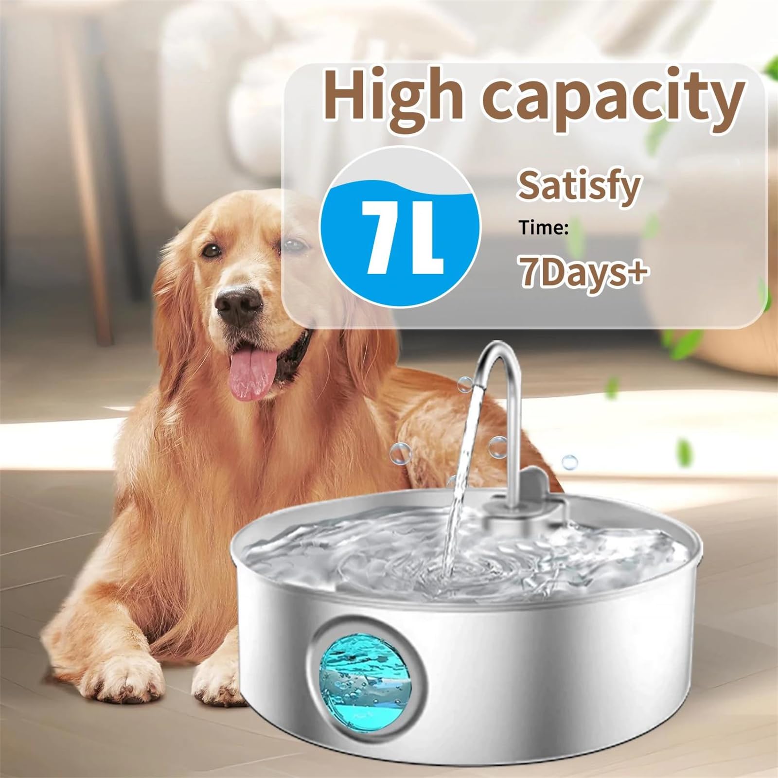 Fuente de Agua Inteligente para Gatos y Perros de 7 litros