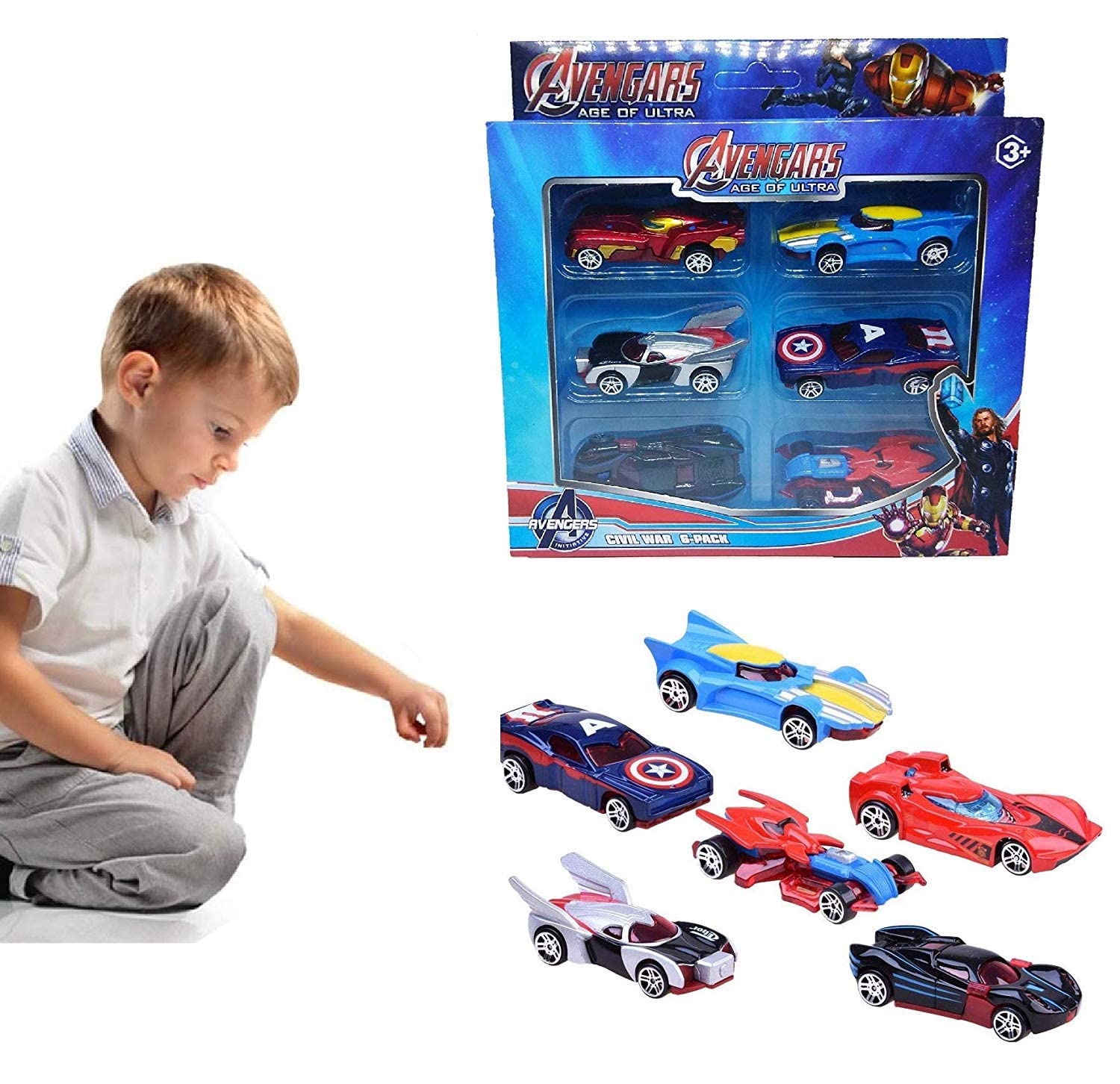 Superhero Mini Model Cars Set, Fantastic Car Toys Model For  