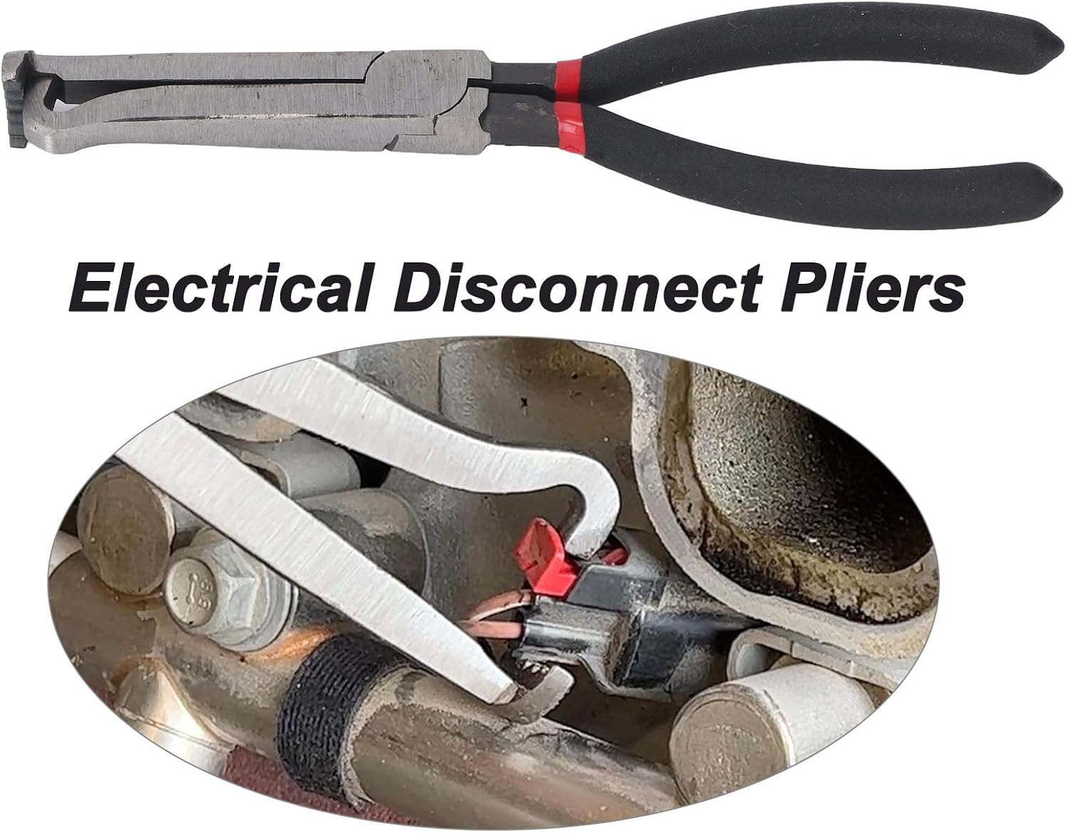 Electrical Disconnect Pliers, Fuel Line Hose Pipe Disconnect Pliers with Enhanced Grip and One - Hand Operation, Universal Automotive Tool for Ignition Coils and Sensor (Black)