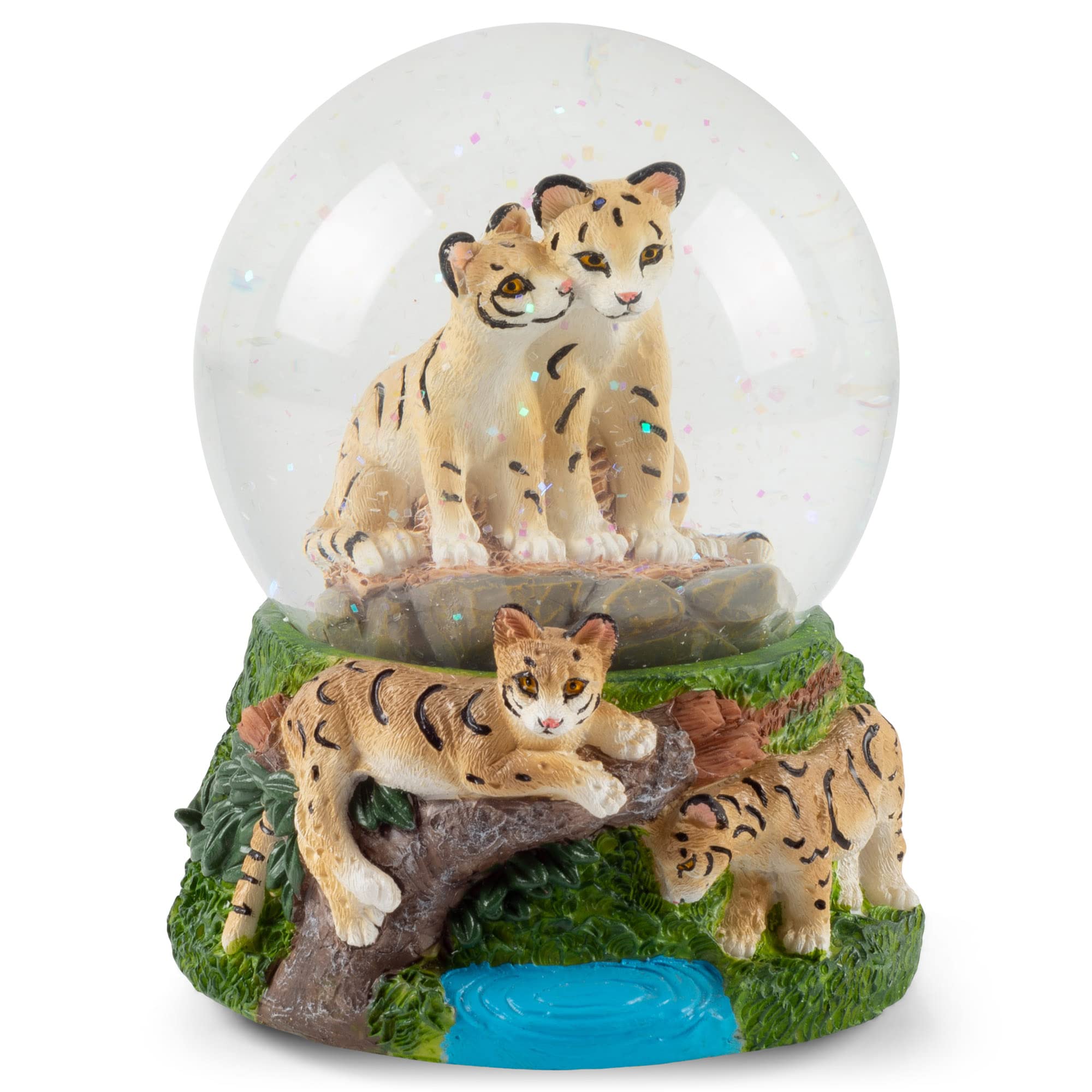 Elanze Designs Endangered Clouded Leopard 100MM Water Globe Plays Tune We've Only Just Begun
