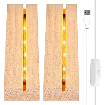 LED Lights Display Base 2 Pieces USB Switch Light Base Table Display