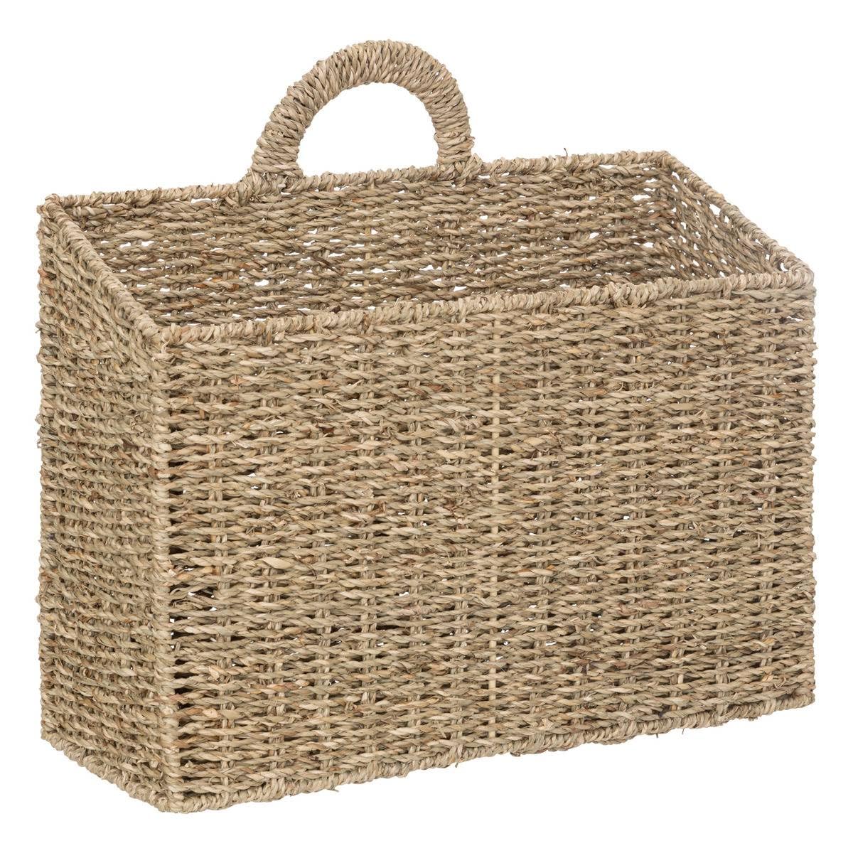 Panier à suspendre Cora paille rangement mural tendance 37x14