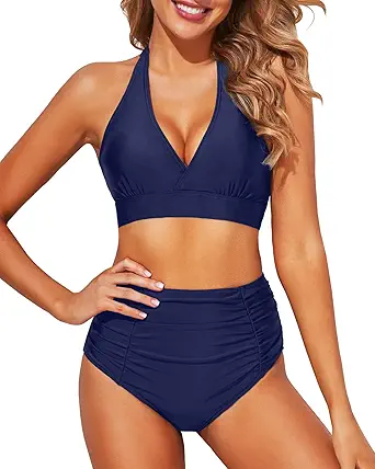 Tempt Me Women Two Piece High Waisted Bikini Set Swimsuits Push Up Halter Tummy Control Bottoms Bathing Suits