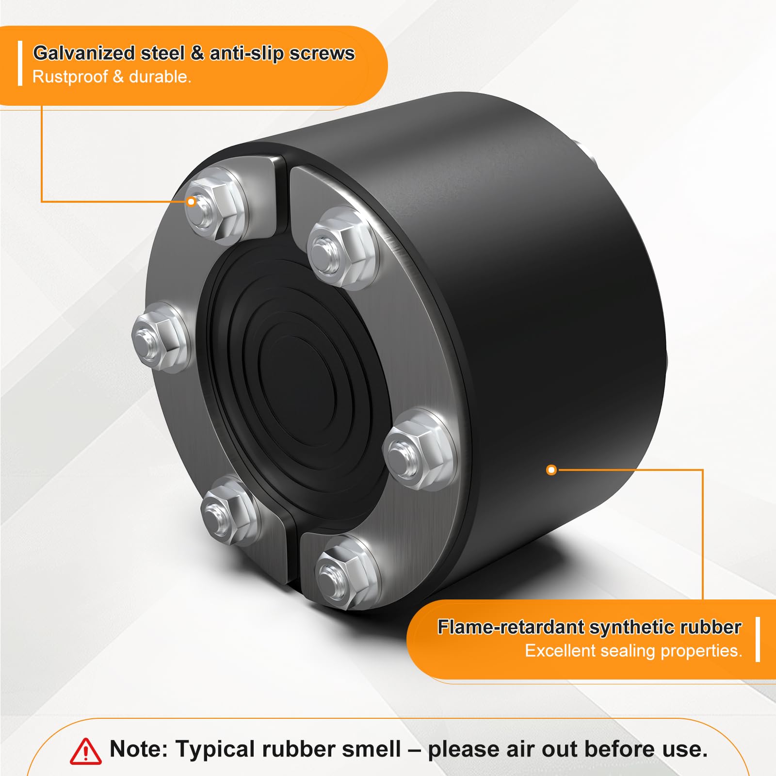 CPROSP Joint Annulaire/Traversée 100mm, pour Tube et Câble de 0-55 mm de Diamètre, Joint Annulaire en Caoutchouc Standard, Traversée de mur pour Câble/Tuyaux