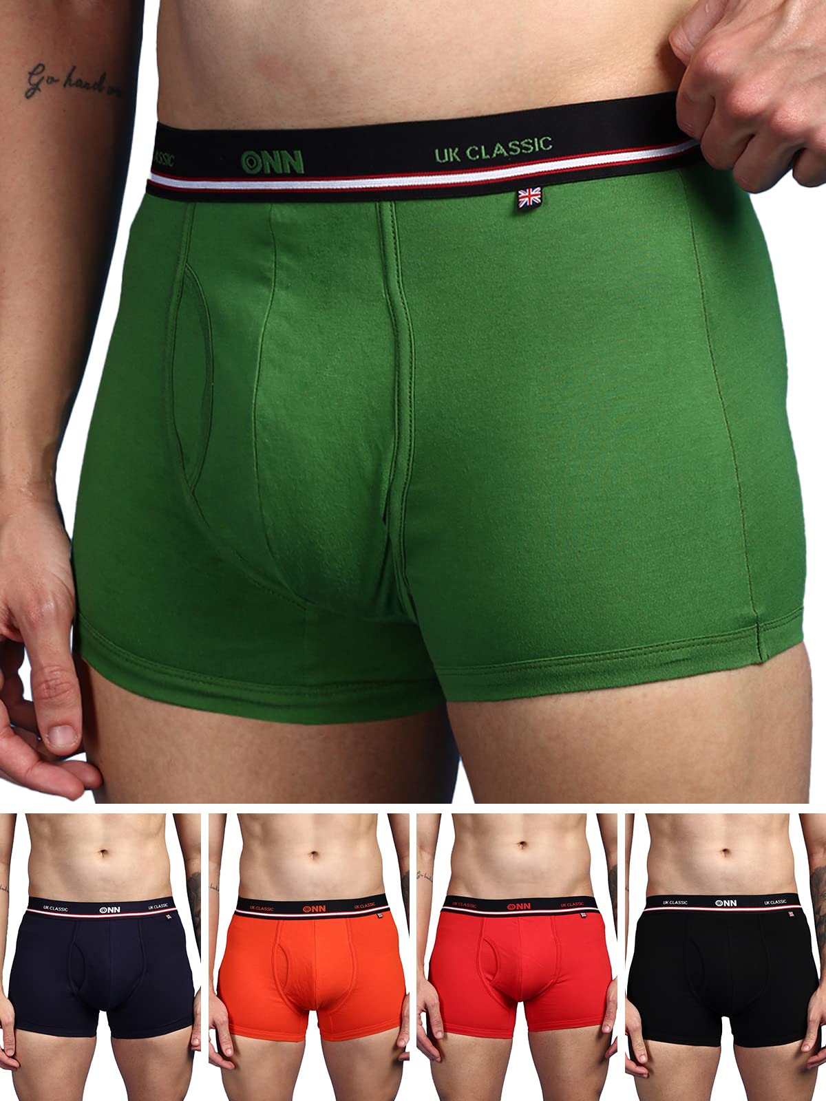 UK Classic Men's 100% Combed Cotton Long Trunk with Feather Touch Ultra Soft Waistband (Colors & Prints May Vary)-image-37