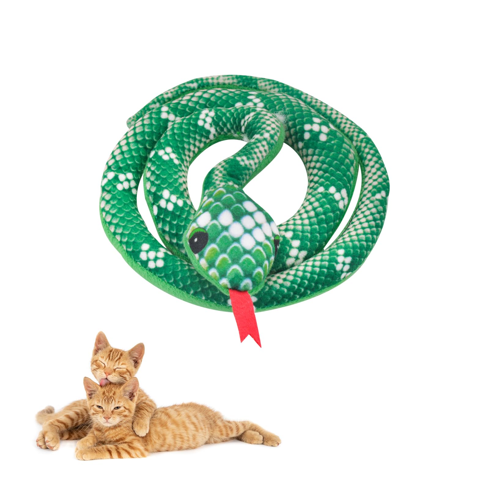 Andiker Juguete de hierba gatera para gatos, juguete de hierba gatera de serpiente de 31 pulgadas de largo con sonido arrugado, juguete interactivo para gatos, juguete de peluche para jugar a masticar
