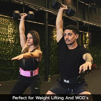 Dojo Pro-Locking Halter Kemeri - Ayarlanabilir Neopren Kemer, Jimnastik, Vücut Geliştirme, Çapraz Antrenman, Powerlifting için - Birinci Sınıf Erkek ve Kadın Sırt ve Bel Desteği, Kuvvet Antrenmanı,