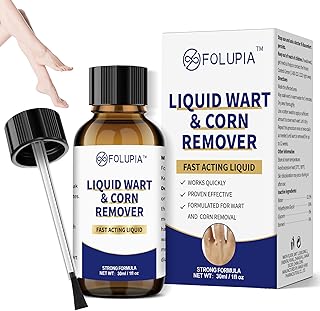 Maximum Strength Wart Removal Liquid – Fast Acting Freeze Off Solution for Common, Flat & Plantar Warts, Corns & Calluses – Skin Tag Remover and Compound W Formula with Acido Salicilico